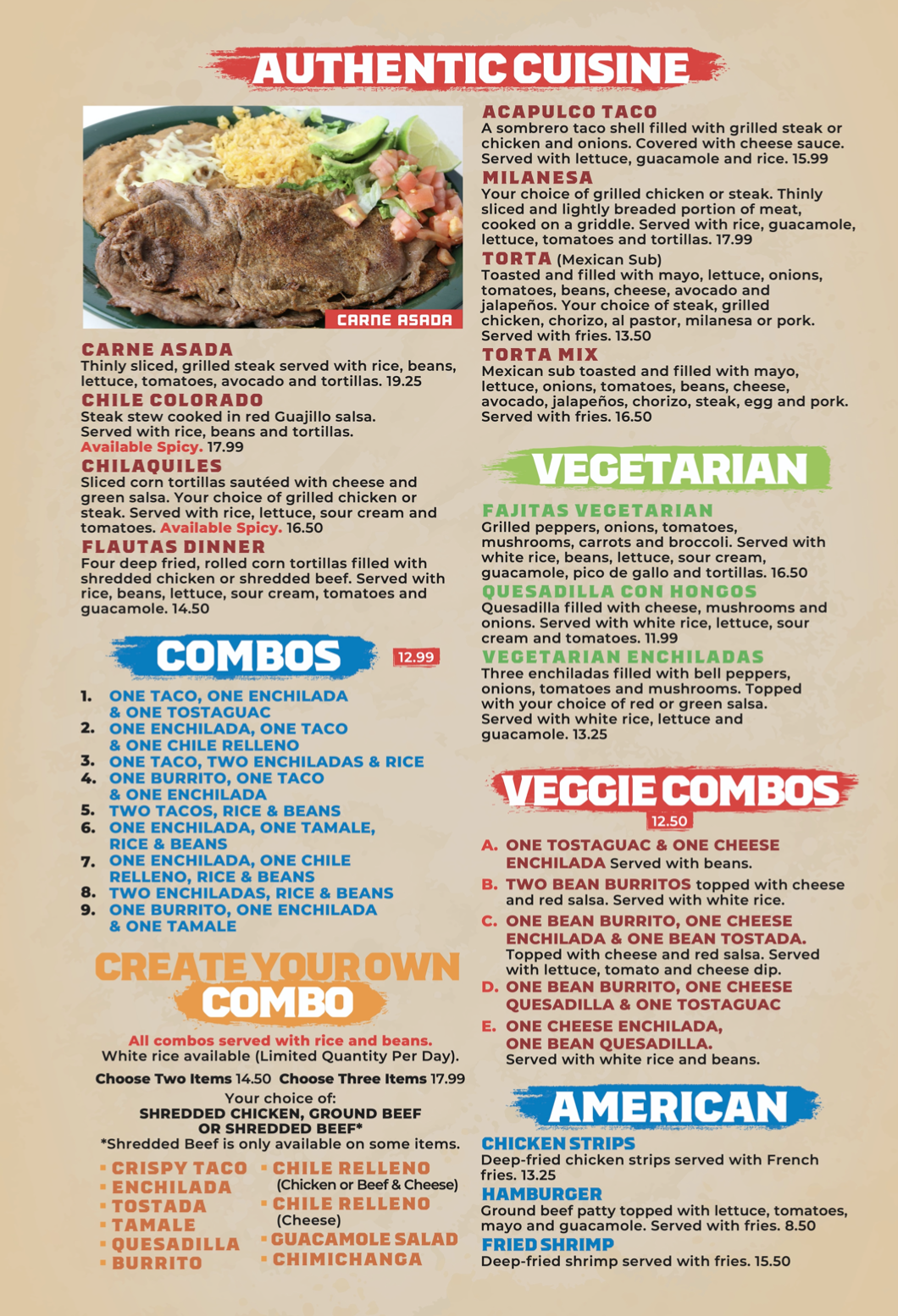 Menu — La Piñata Mexican Grill & Bar