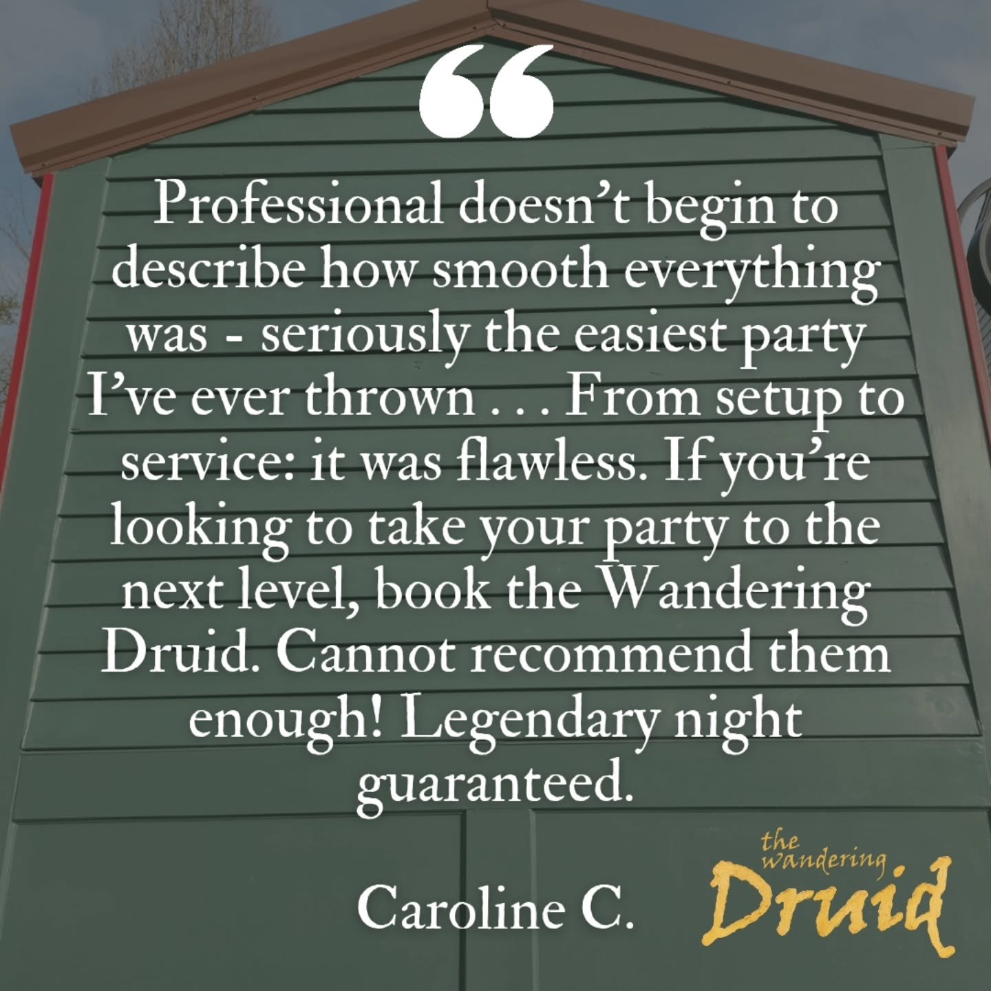 ⭐️⭐️⭐️⭐️⭐️

&quot;Barry brought the most epic mobile pub experience right to our backyard. Professional doesn't begin to describe how smooth everything was - seriously the easiest party I've ever thrown. The concept is genius, and everyone at the eve