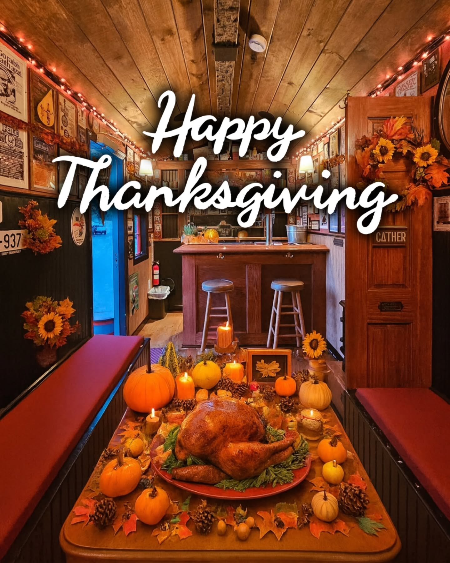 Happy Thanksgiving from The Wandering Druid! 🦃🙏🇺🇲
.
#wanderingdruid #tinyhouse #tinypub #barrental #mobilebar #ireland #newengland #irishpub #guinness #bostonfoodies #massachusetts #boston #whiskey #irishabroad #irish #irishmusic #irishowned #sma