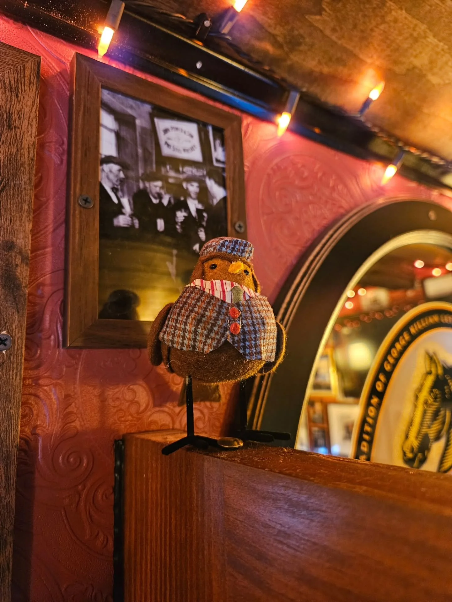 You better behave yourselves in the pub... the Robin Redbreasts are back to keep an eye on ye. 🔎🎅🍺
.
#wanderingdruid #tinyhouse #tinypub #barrental #mobilebar #ireland #newengland #irishpub #guinness #bostonfoodies #massachusetts #boston #whiskey 