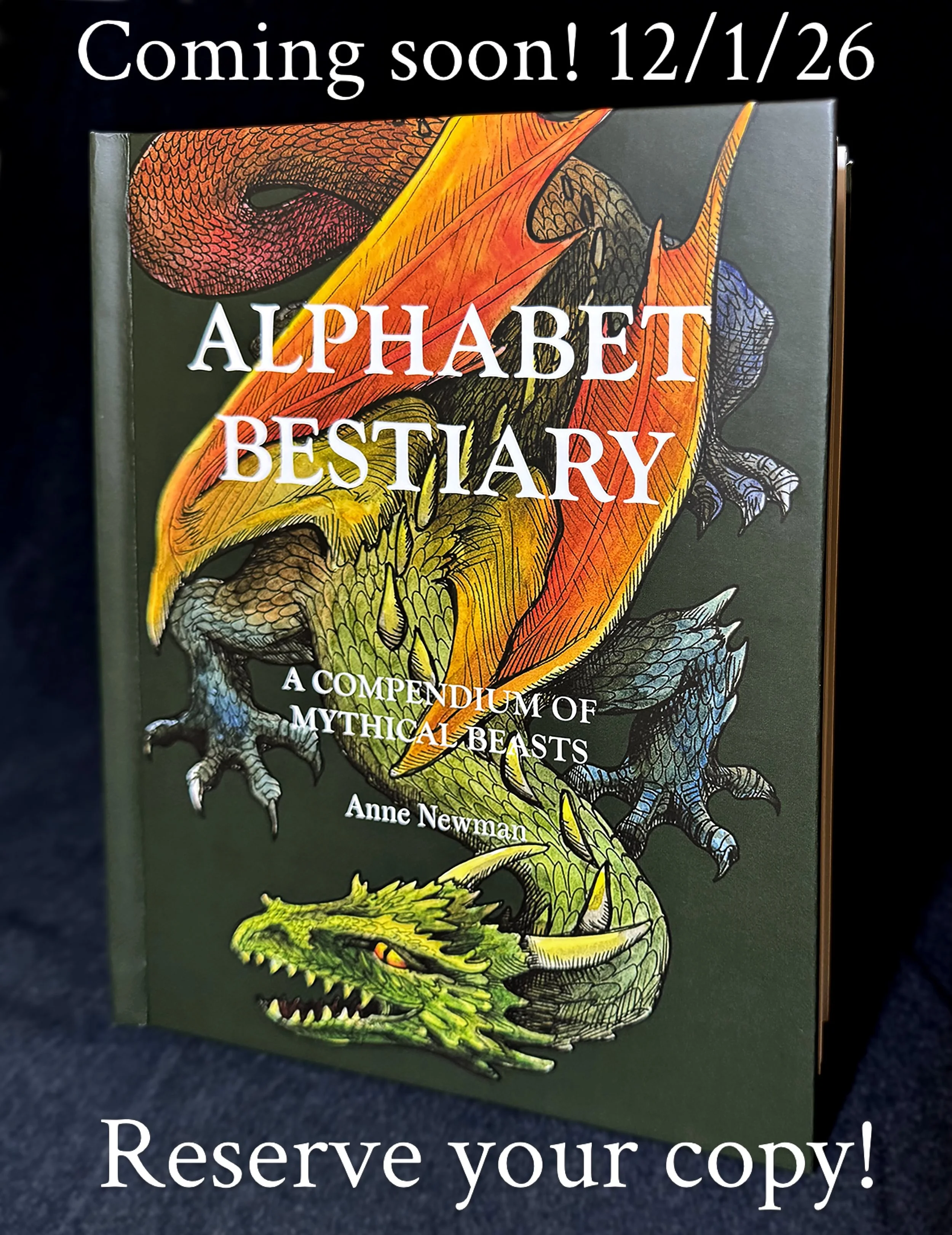 This A to Z of mythical creatures was my long-running illustration series that is now coming out as a book!!
I&rsquo;m ordering a limited amount so reserving a copy ensures you can get one or several and be first in line for shipping or pickup. I hav