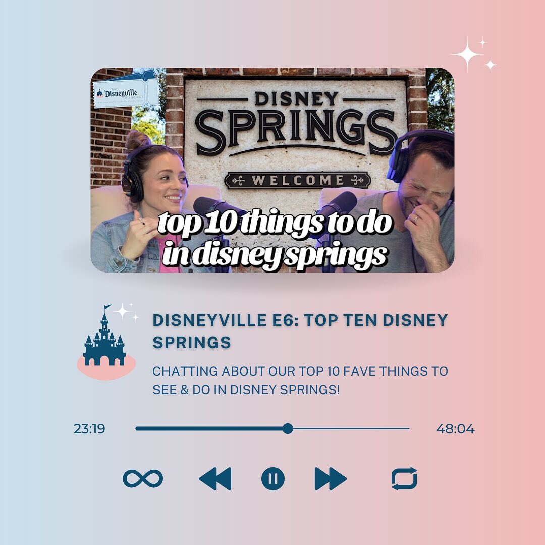 🚨NEW EPISODE ALERT!🚨⁠
⁠
We are back with a brand new episode of Disneyville!  This week we are talking all about our favorite things to see and do in Disney Springs! ⁠
⁠
We're live on Spotify, Apple Podcast, Amazon Music &amp; YouTube! You can find