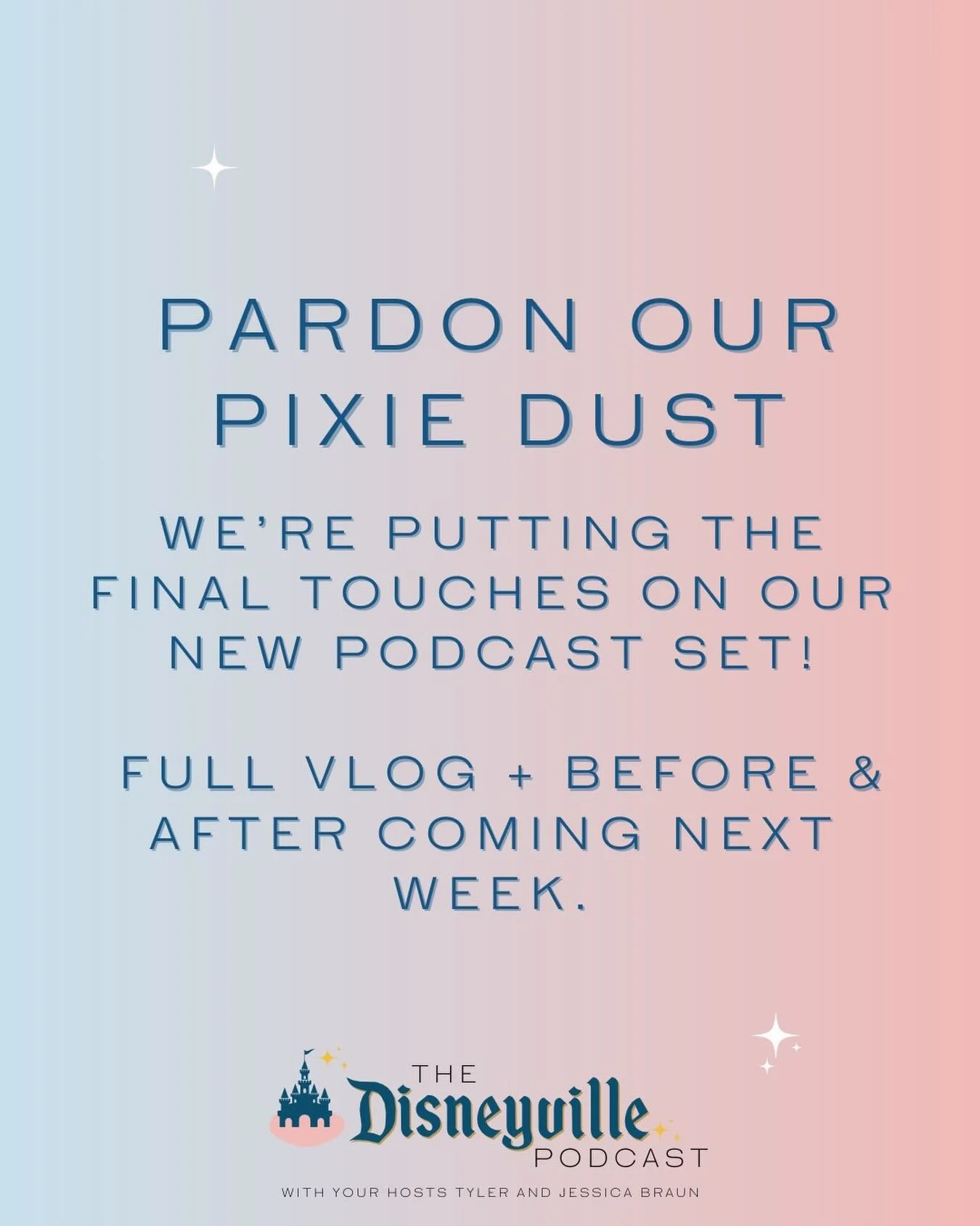 We&rsquo;ve been a little busy behind the scenes. ✨

We&rsquo;re hard at work finishing the final bits of pixie dust on our brand new Disneyville podcast set.  We cannot wait to show you guys the transformation.

We filmed the entire process (includi
