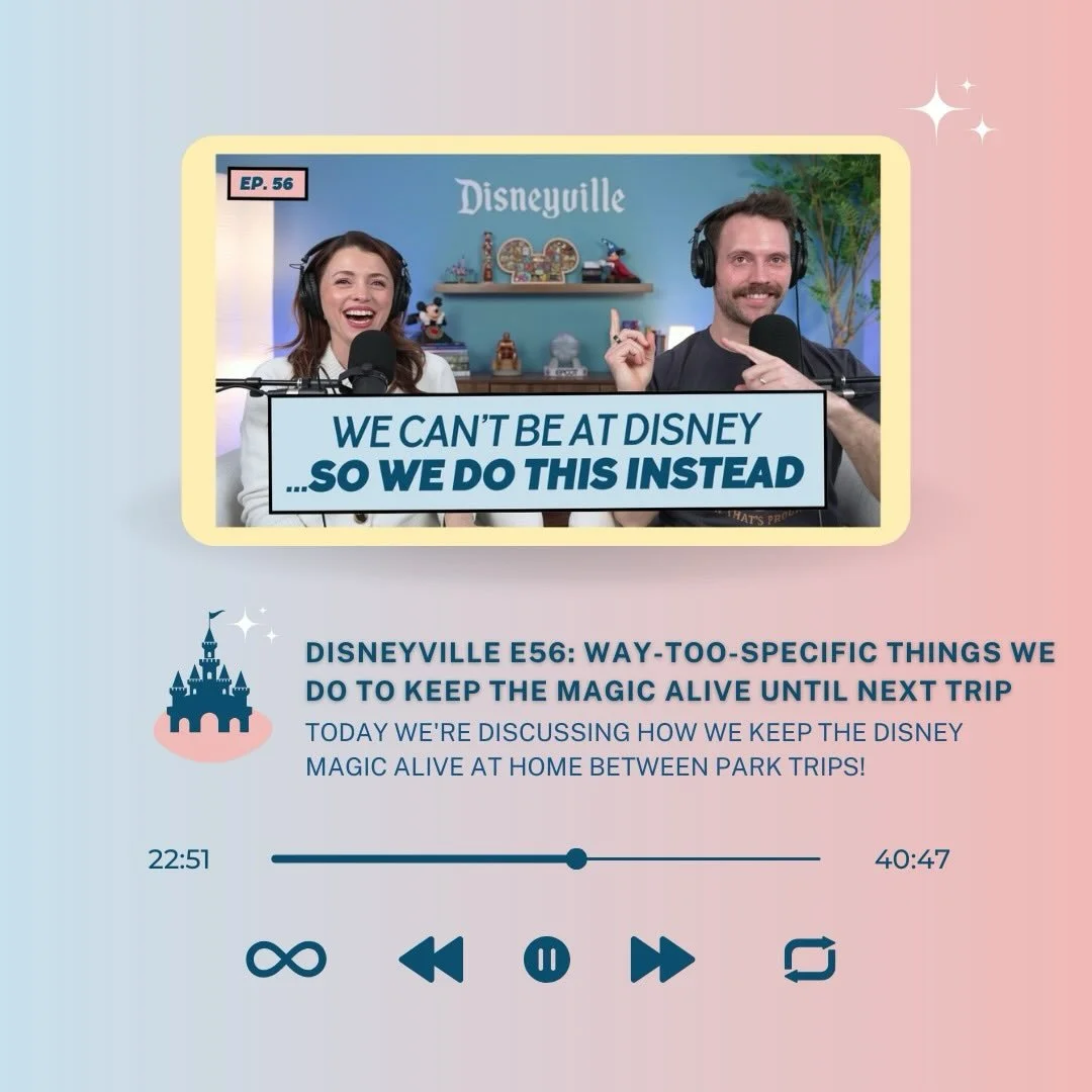 ✨ New episode is live!

Today we&rsquo;re talking about the way-too-specific things we do to keep the Disney magic alive between trips. 

From drinking our favorite park coffee at home and lighting candles that smell like Disney resorts, to listening