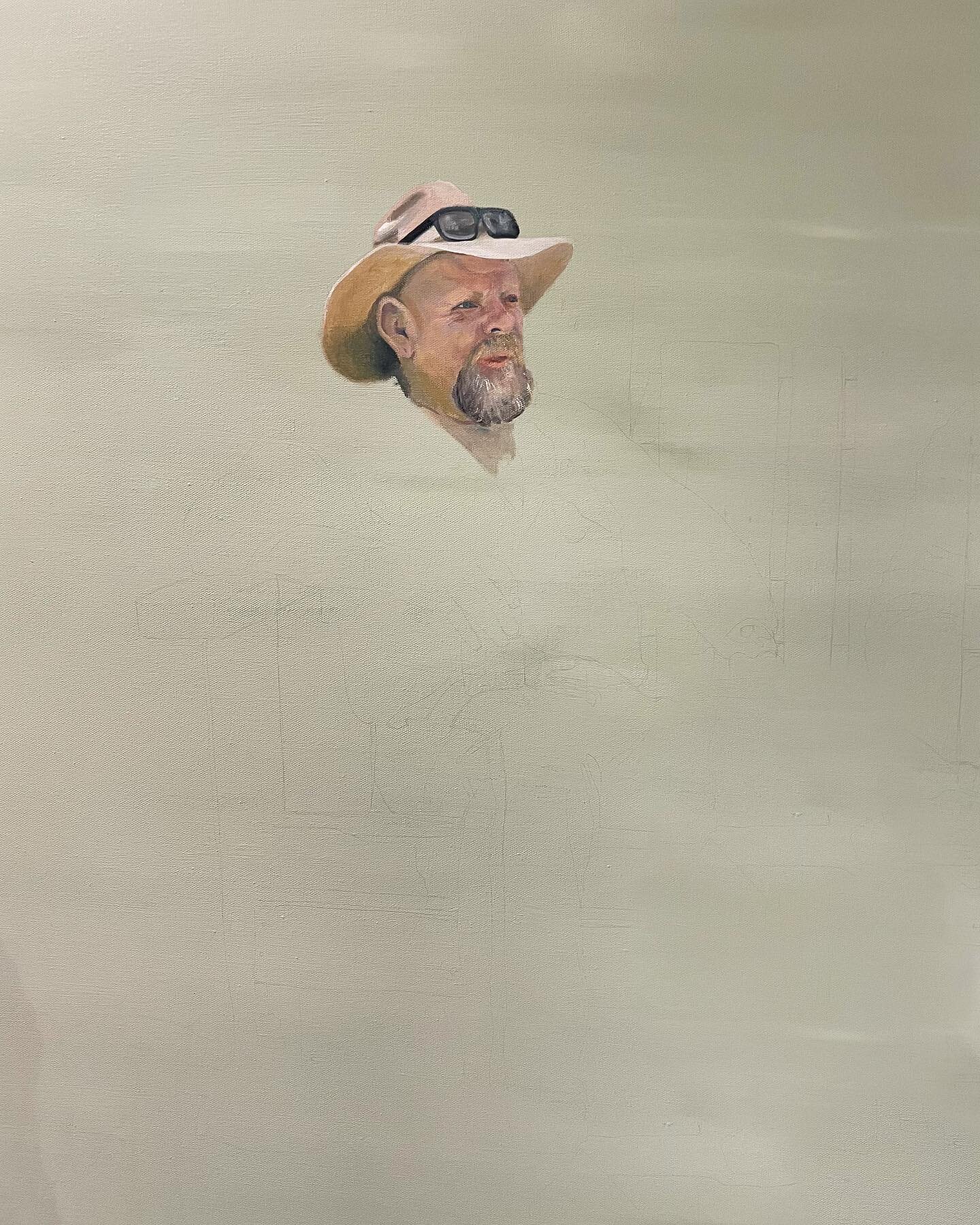 Got a head start on @wheresmacca before I go back to school next week 😎

At 91 x 121cm, this will be the largest canvas I&rsquo;ve ever painted!

#archibald #archibaldprize #portrait #painting #portraitpainting #realism #macca #wheresmacca #whatsupd
