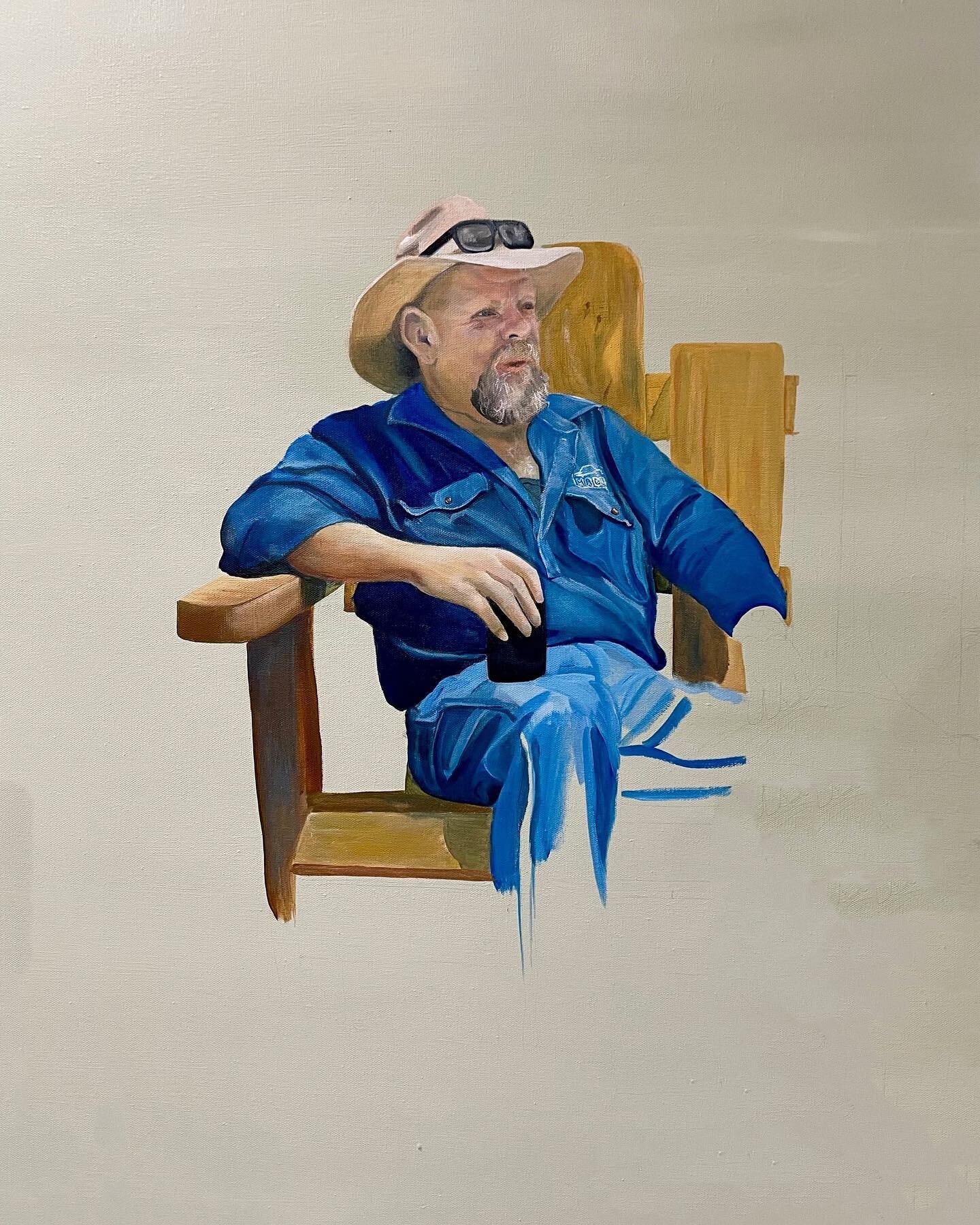 Gave @wheresmacca somewhere to sit and have a beer 🍻 

#wheresmacca #archibaldprize #wip #workinprogress #aussie #downunder #whatsupdownunder #channel10 #wranglerwestern #painting #portraitpainting #figurepainting #figurativepainting #portrait #port