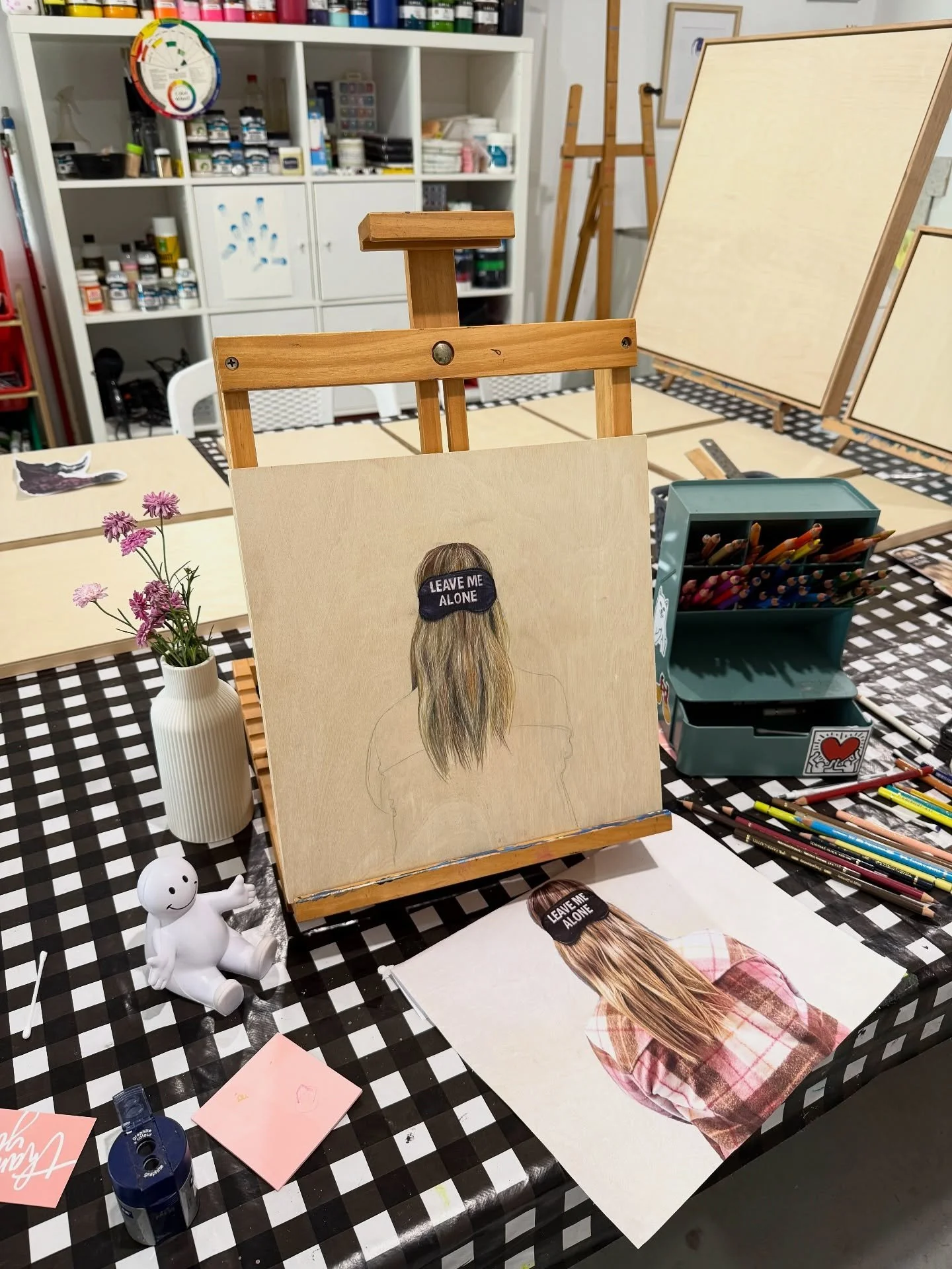 It&rsquo;s all about Dear Diary exhibition prep in the studio 🩷

I&rsquo;m currently working through a series of public collaboration images created during my Dear Diary residency at @gatakersartspace which is the springboard for this new body of wo