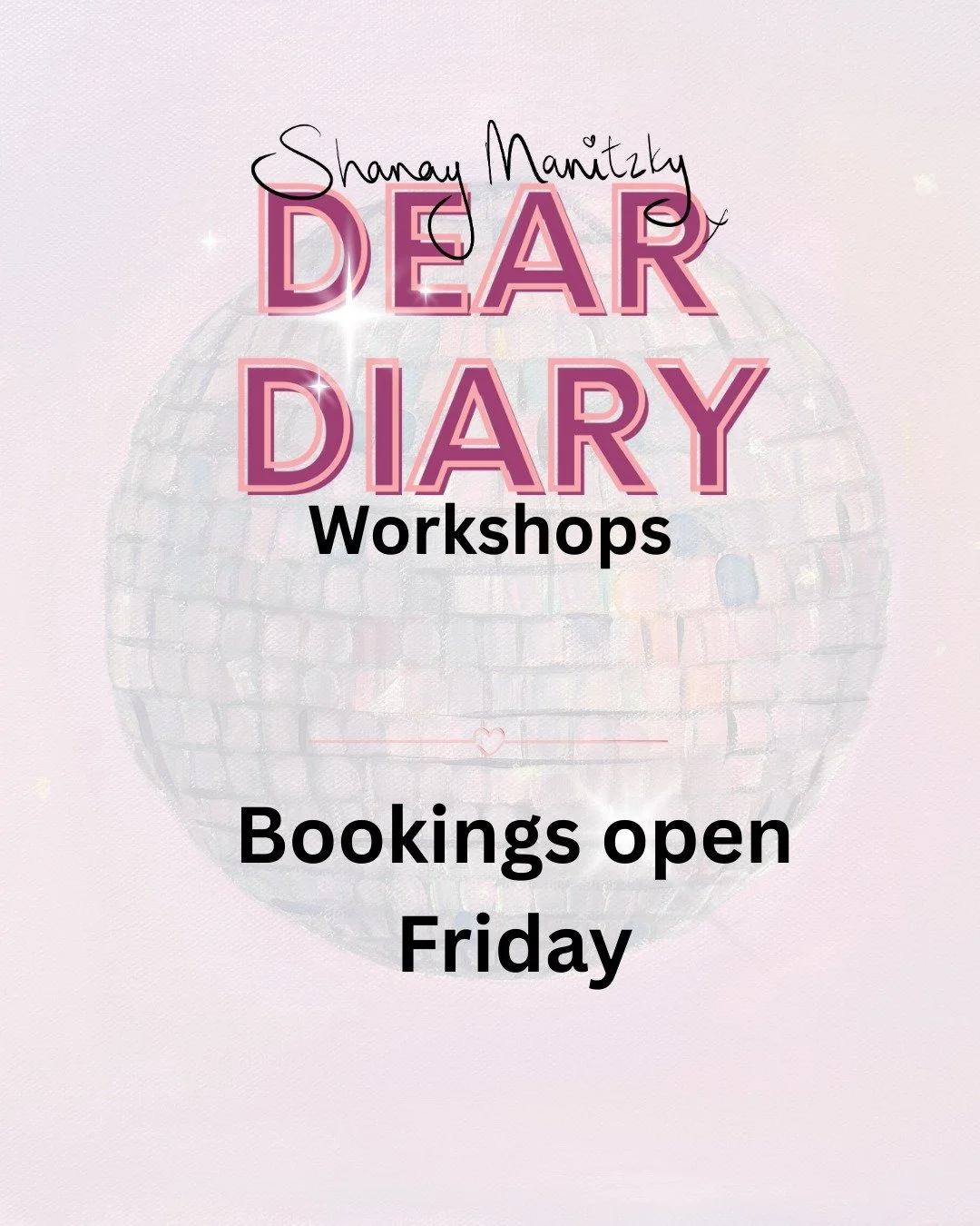 Save the Date! 💖
Bookings for my Dear Diary Workshops open this Friday.
I&rsquo;m running four creative workshops inside my Dear Diary Exhibition at @gatakersartspace, two for adults and two for young artists. You&rsquo;ll be fully immersed in the D