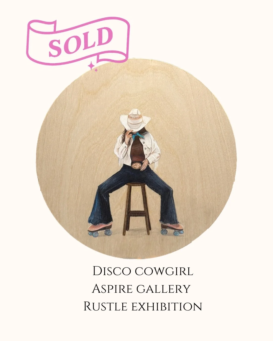 ❤️ SOLD ❤️

Disco Cowgirl has found her home 🤎

Thank you to the amazing team at @aspiregallery and to the collector who connected with her.

And to @julieanne_beck, thank you for inspiring this piece and the series that&rsquo;s unfolding x