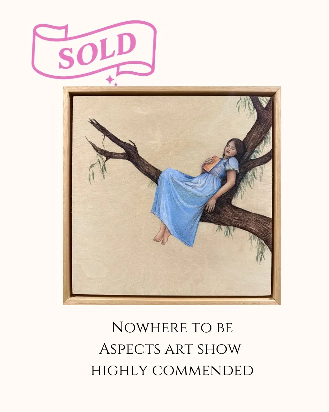&ldquo;Nowhere to be&rdquo; 🩵

Last night this piece was awarded Highly Commended in the Drawing and Graphics category at the 2026 Aspects Art Show in Goondiwindi, and it also sold!

While bingeing Bridgerton earlier this year, I dreamt up this work
