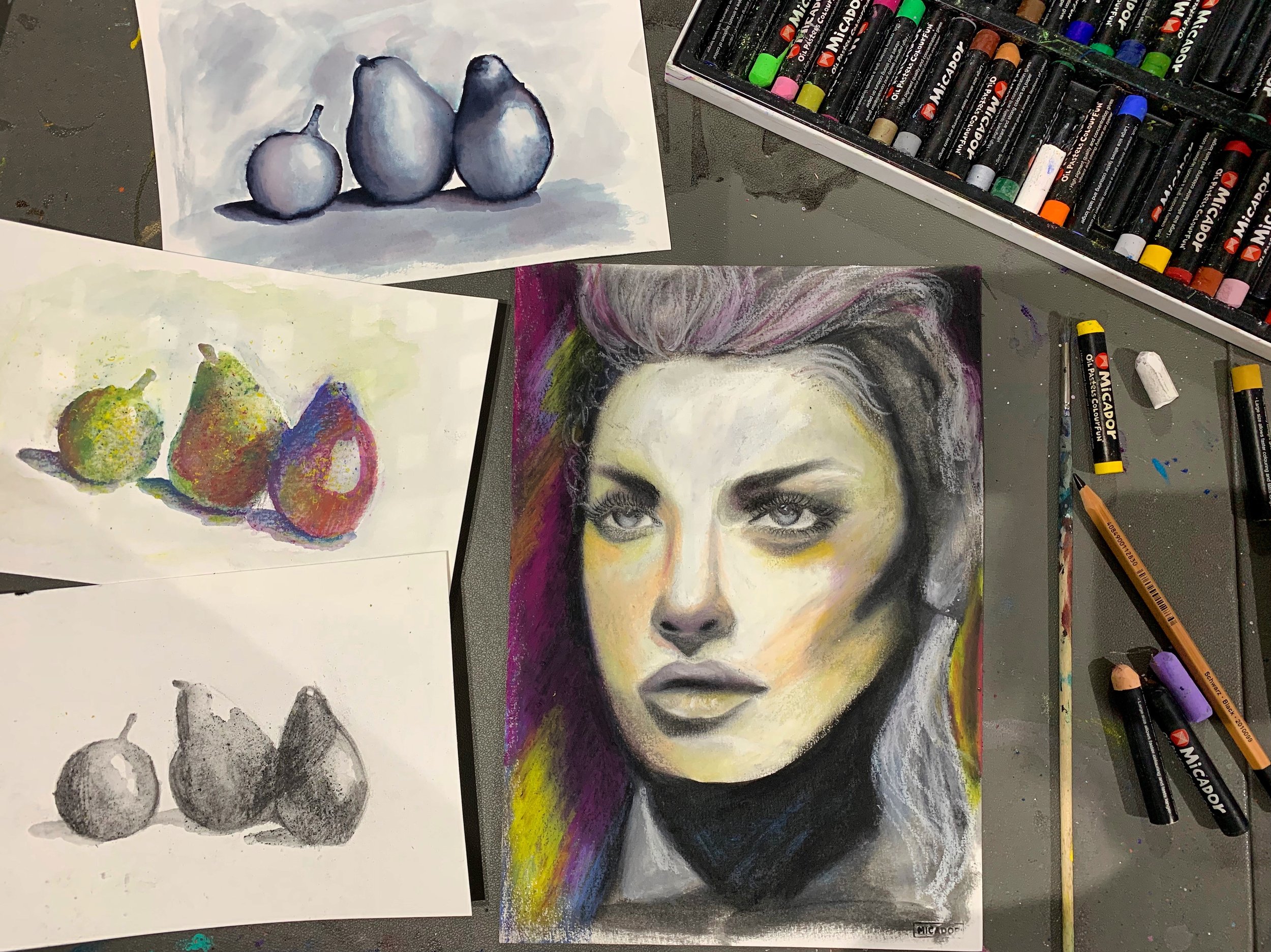 How to use oil pastels - Gathered