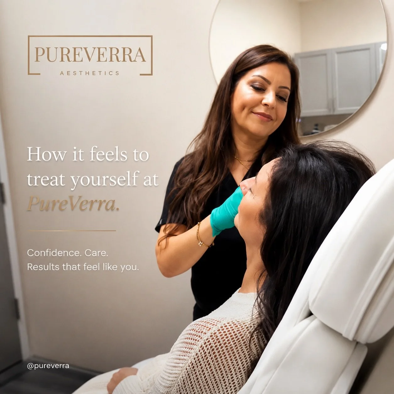 ✨ How it feels to treat yourself at PureVerra.

Confidence isn&rsquo;t about changing who you are, it&rsquo;s about feeling like the best version of yourself. At PureVerra, every treatment is designed to enhance your natural beauty while helping you 