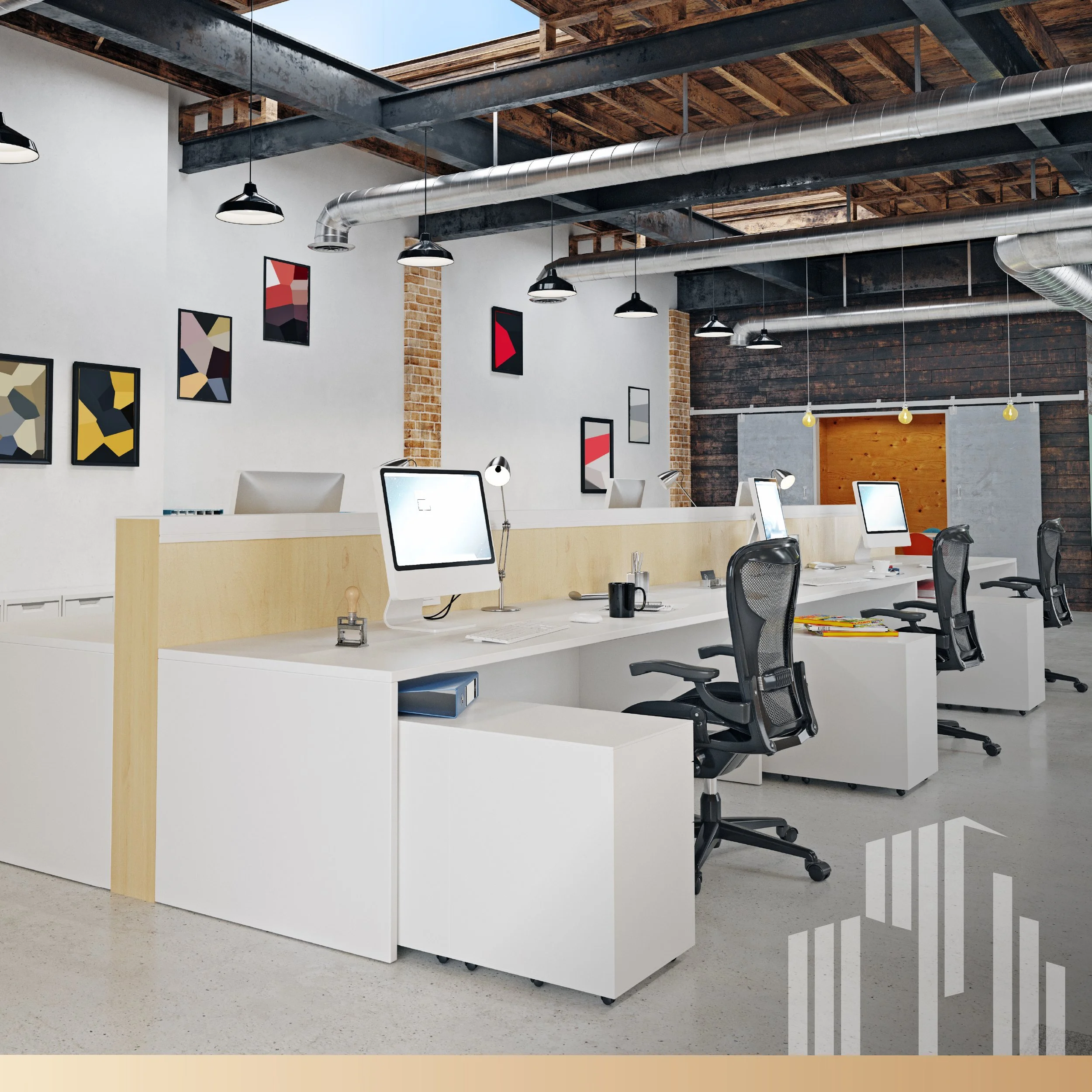 Modern open concept office space