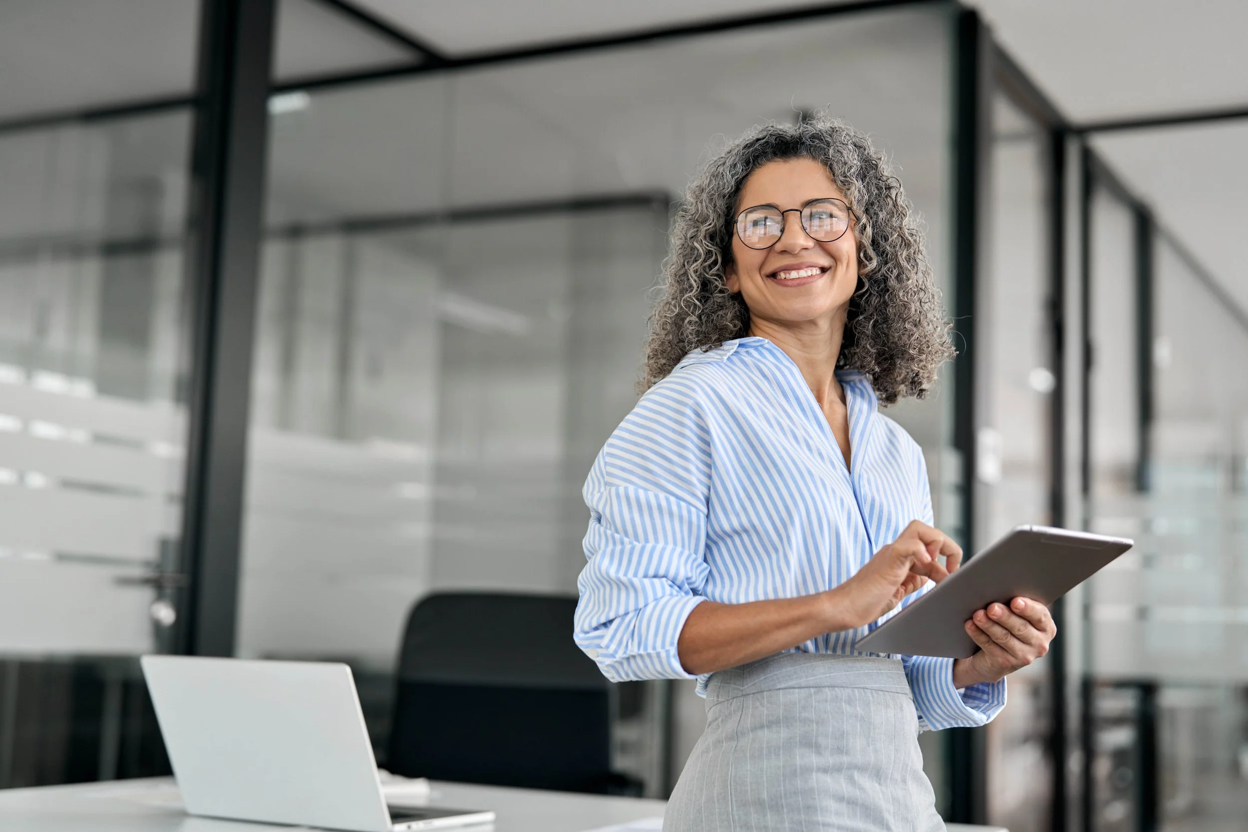Female Middle Aged Business Owner Needing Real Estate Services