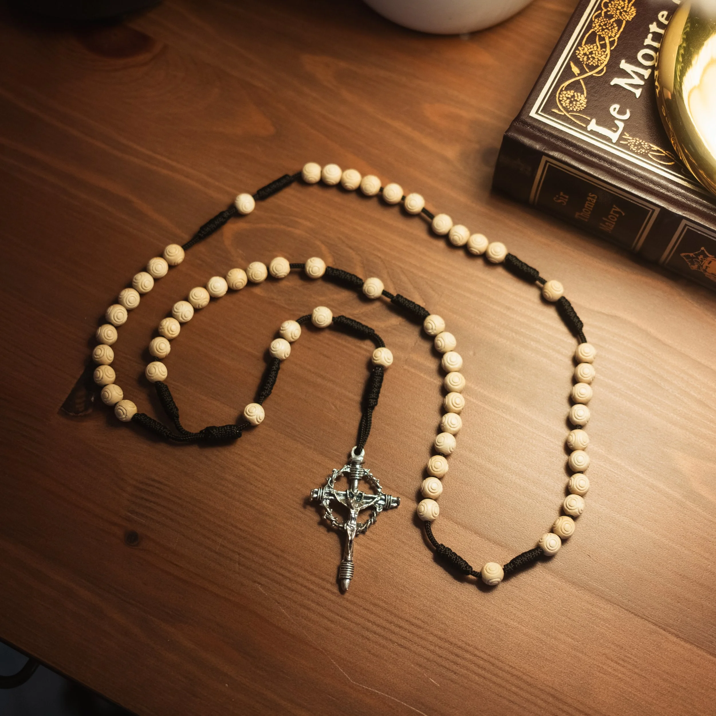 The Crown of Thorns — Carved Cream Rosary