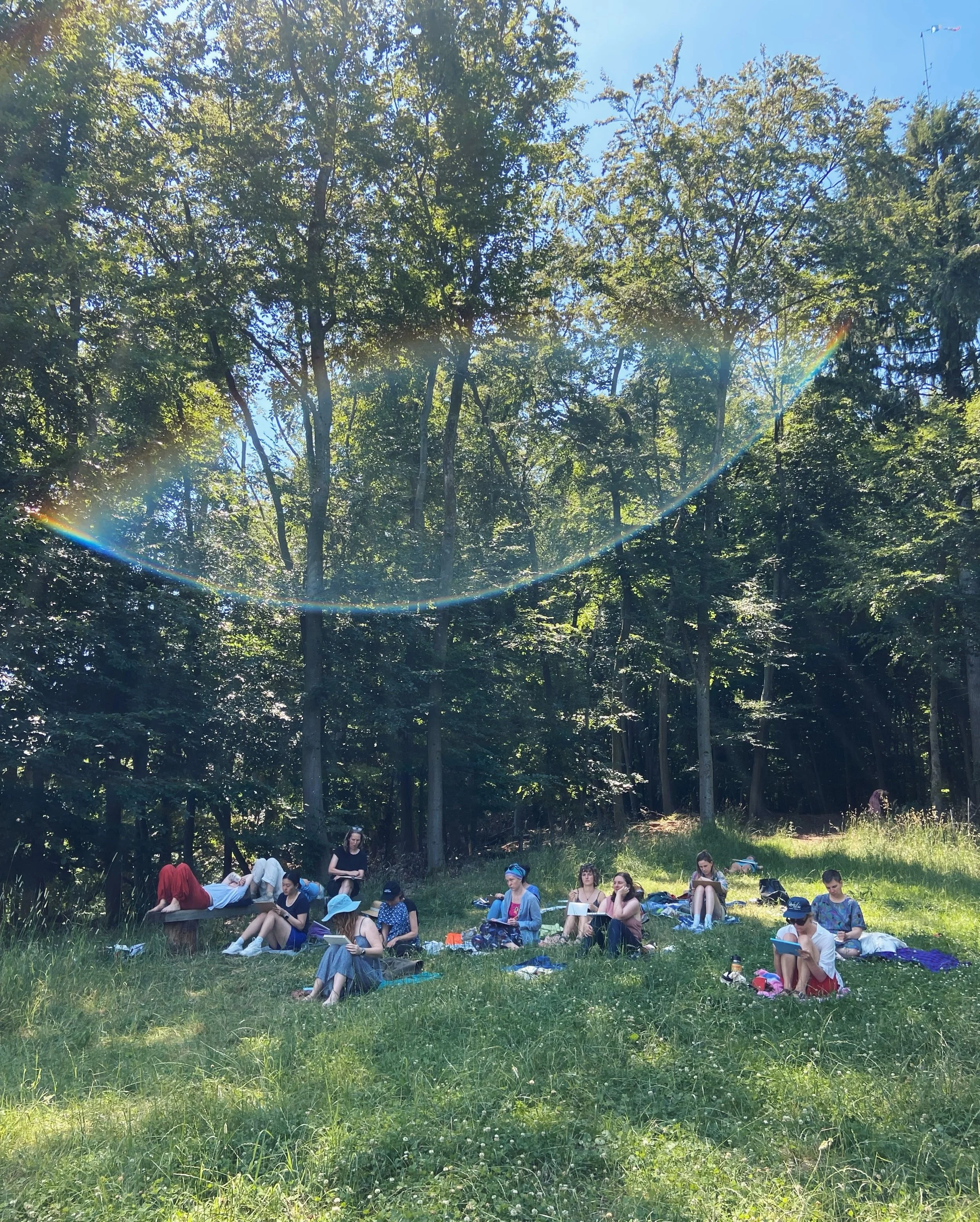 KINDRED SPIRITS day 1 - We went drawing to the forest&hellip; found a great spot with a little breeze uphill, where we could stand the heat and had the perfect conditions to observe and grasp all different kinds of impressions! 

Love this view @hann