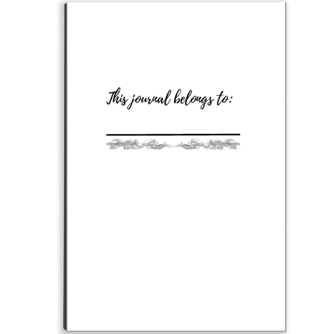 Inside page of notebook showing “This notebook belongs to” section for personalisation