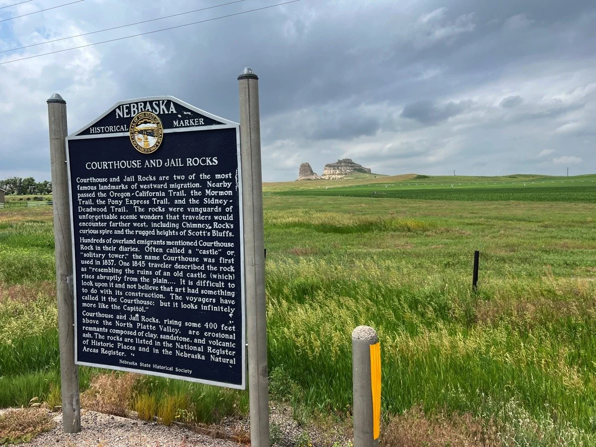 Courthouse and Jail Rocks, historical marker