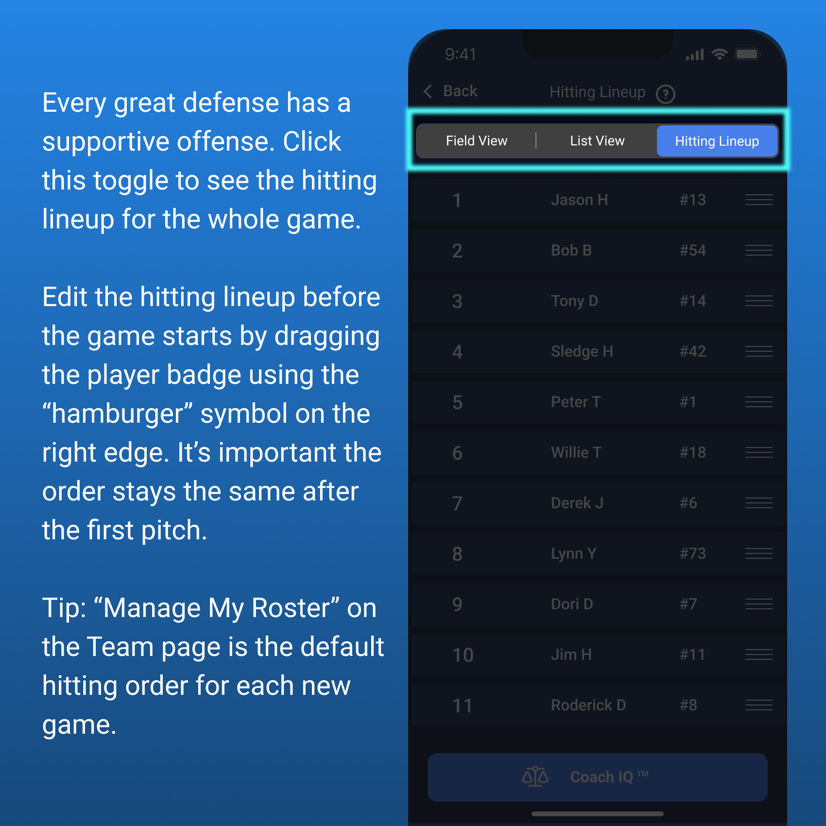 Hitting Lineup - Toggle