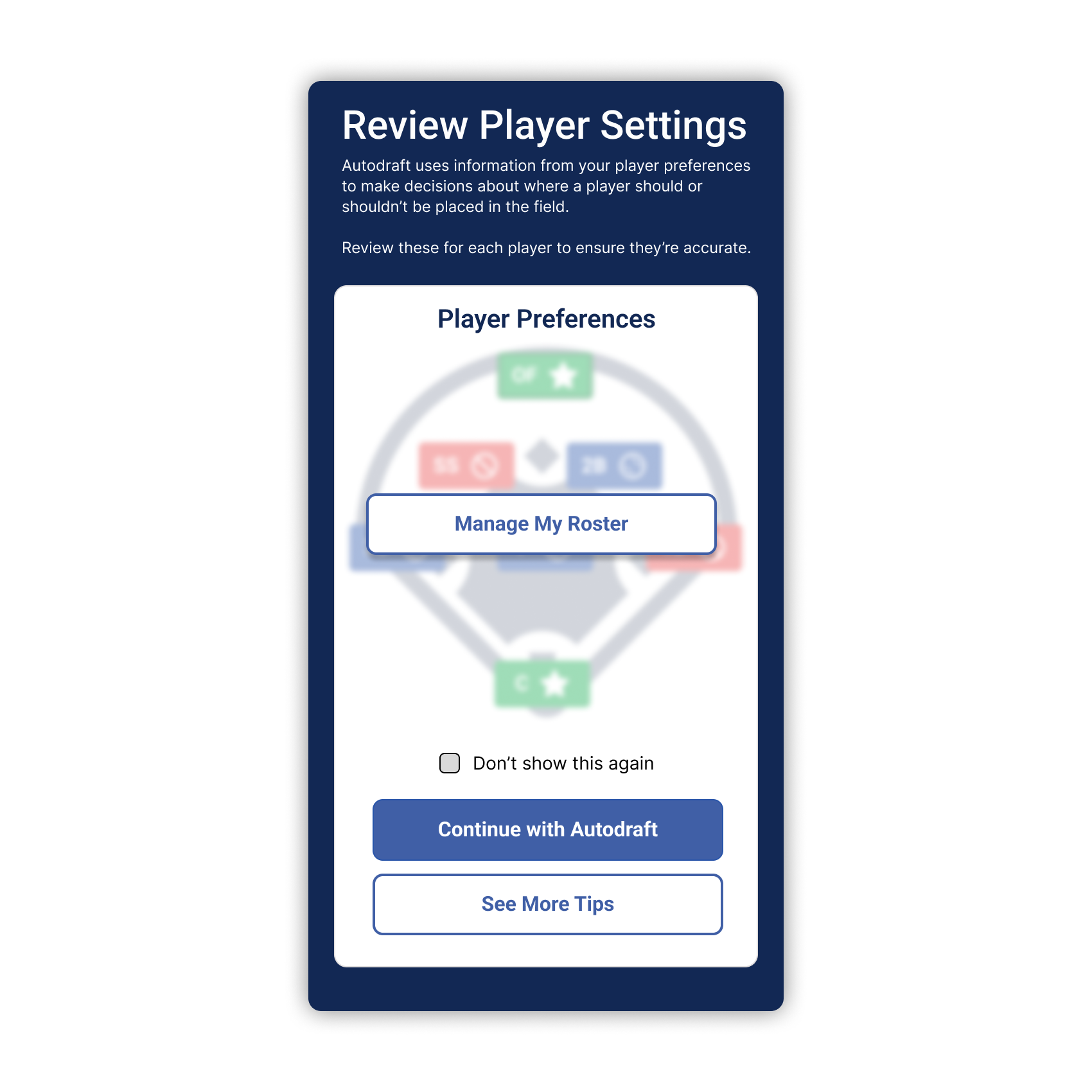 Review Player Settings