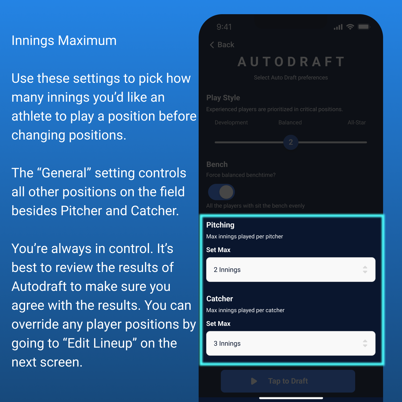 AutoDraft - Position Limits