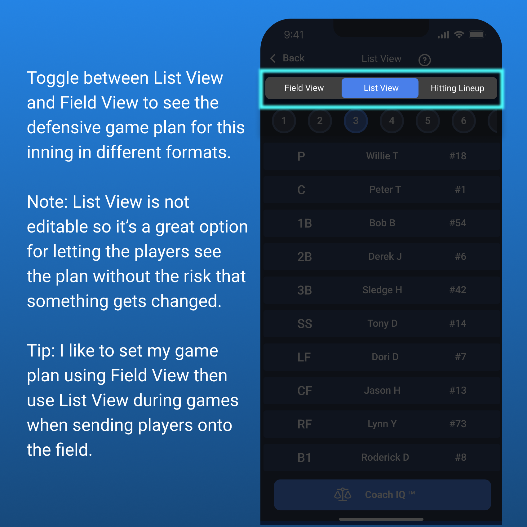 List  View/Field View Toggle