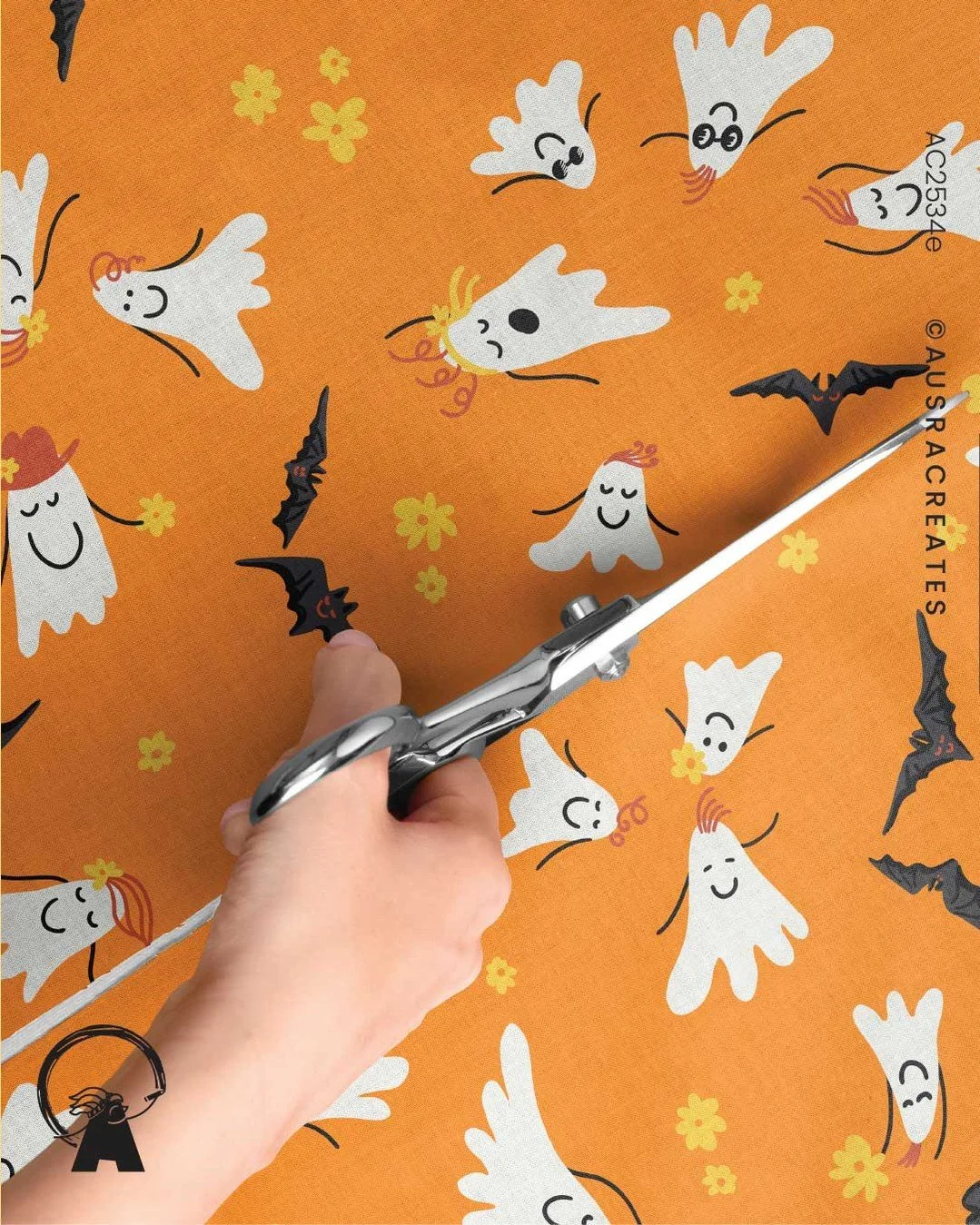 Ghosties in pumpkin orange 🎃 🦇 ✨ 

#ausracreates #bohoghosties #HalloweenFabric
#HalloweenPatterns #HalloweenDesigns #SpookyCute
#HalloweenTextiles #CuteHalloween
#HalloweenVibes #SpookySeason #BooCrew
#TrickOrTreatDesigns #kidsfabric #fabriconline