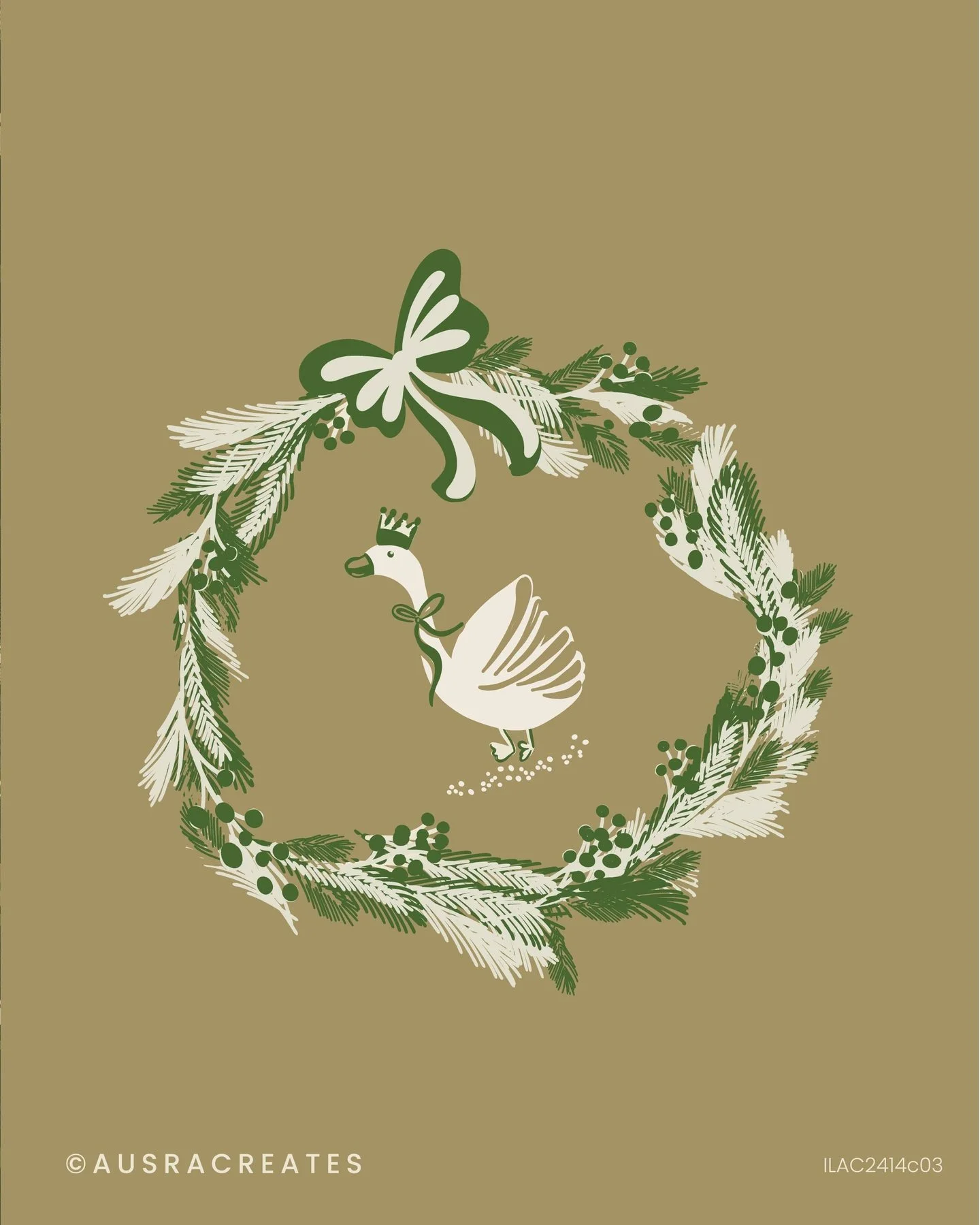 Royal duck 👑 😁 

#ausracreates #royalduck #royalgoose #wreath #festivecard #merrychristmas #itschristmas #christmas2025 #ribbons #christmasprint  #merrychristmas #nurserydecor #childrensprint #childrensillustration #cuteartprint #christmascard #fes