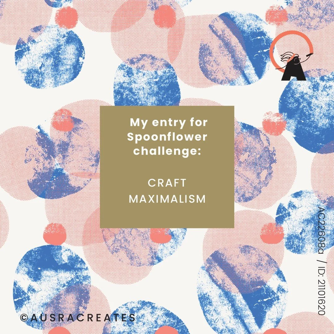 My very first entry to Spoonflower&rsquo;s design challenge this year is a bit different. I wanted to test out a messy play concept 😁 I challenged myself to overlaping textured finishes in Photoshop 🤪For some time I dreamed of adding halftone effec