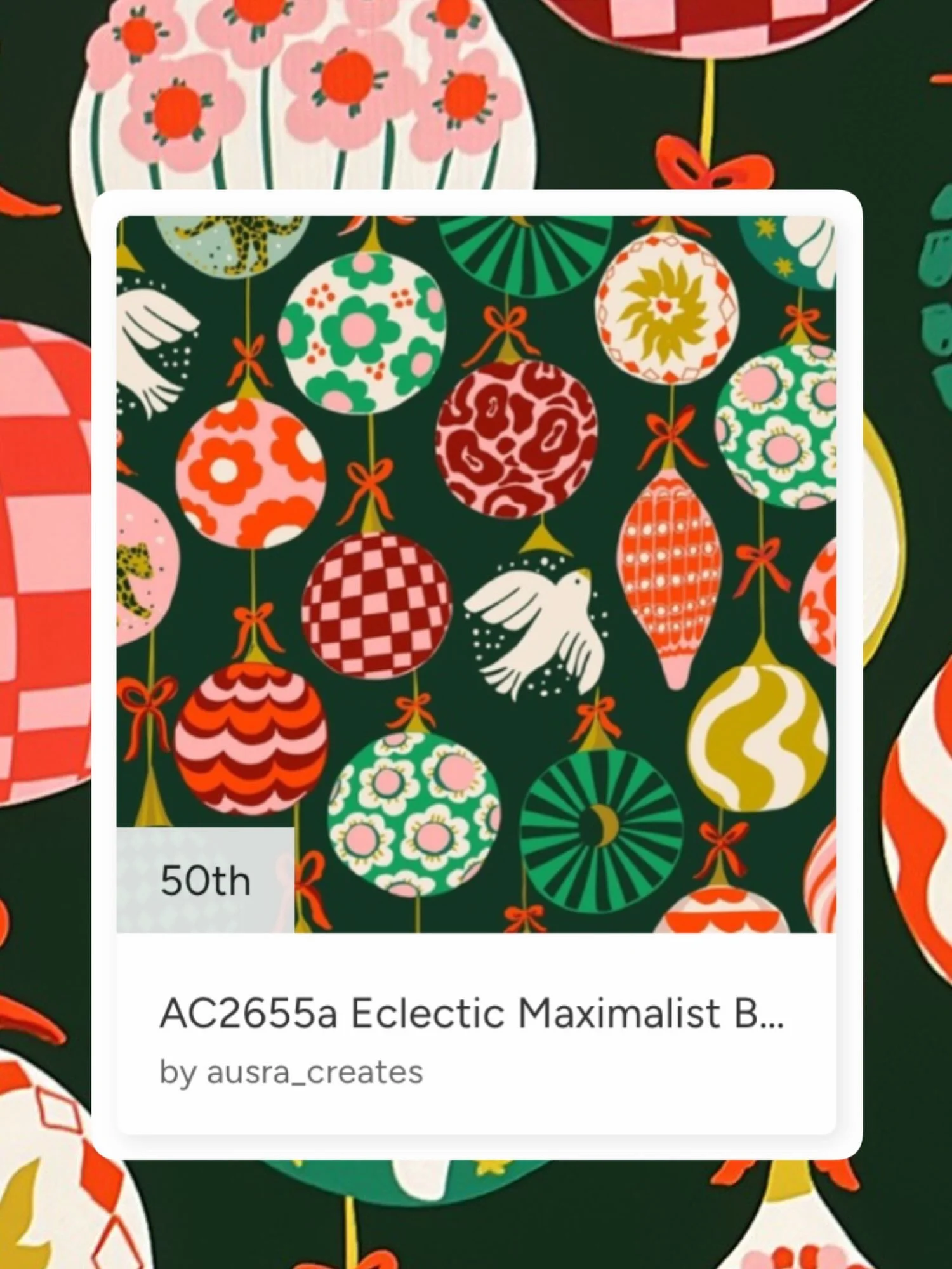 Yayyyy!!! It happened again!!! &hearts;️&hearts;️&hearts;️😁😁🥳🥳
THANK YOU Everyone who voted and supported!!! 
It will become one cute collection soon 😁😉

#ausracreates #Christmaspattern #spoonflowerchallenge #christmasprint #christmaspatterndes