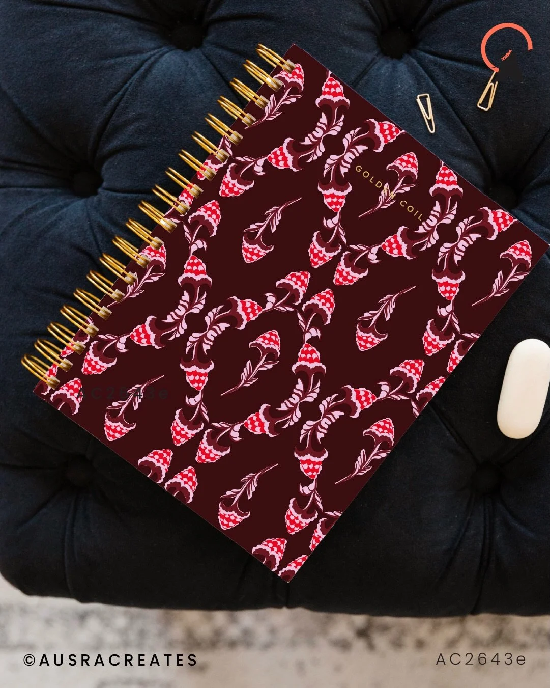 My submission for @golden.coil  #GCxLIMITED26 limited edition design contest &hearts;️🍂 with rich burgundy and lilac Victorian Brambles 

Good luck everyone! ✨

#ausracreates #surfacepatterndesigner #artlicensing #timelesselegance