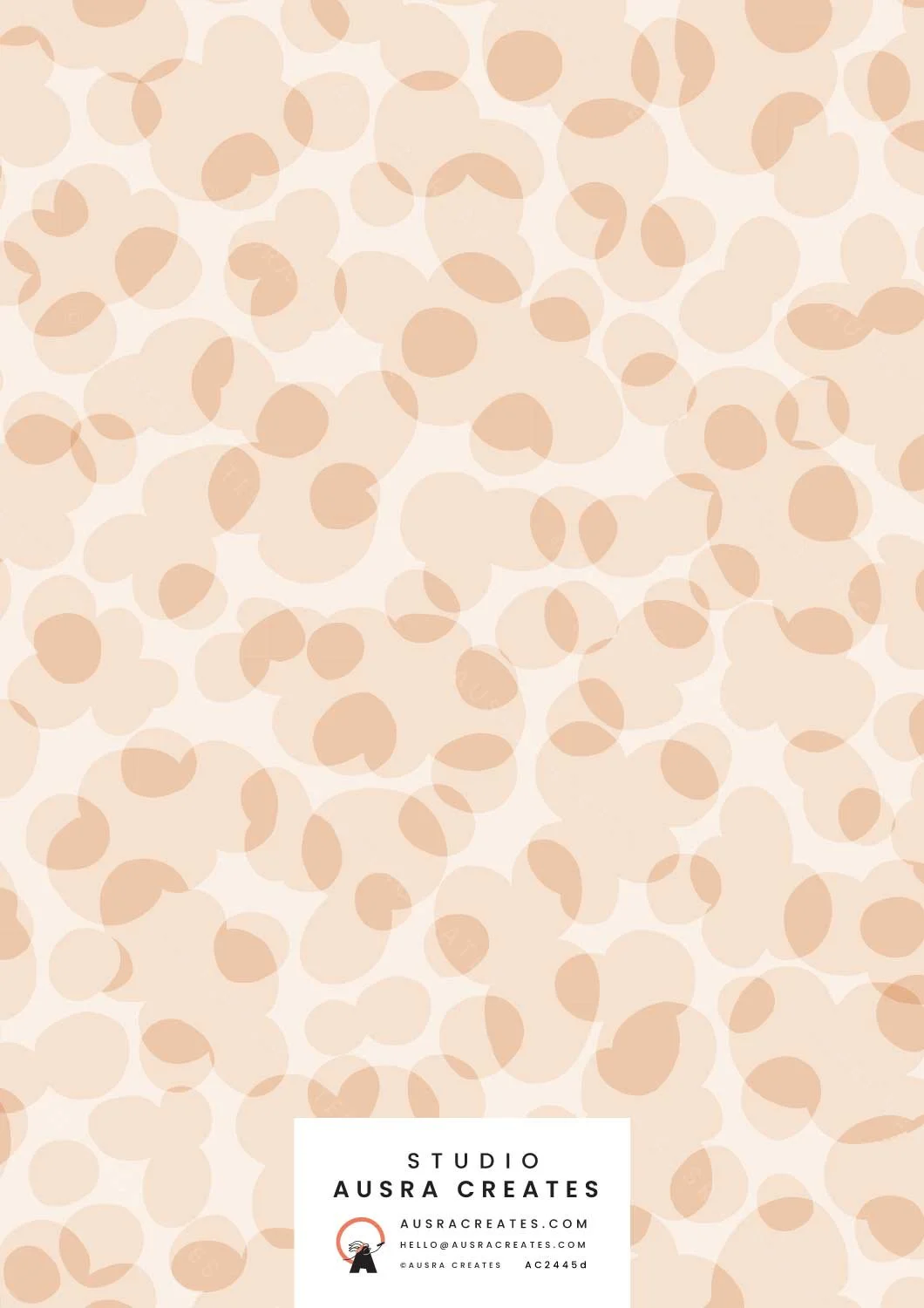 Playful overlapping confetti cloud newborn  pattern design in baby girl peach cream available for art licensing