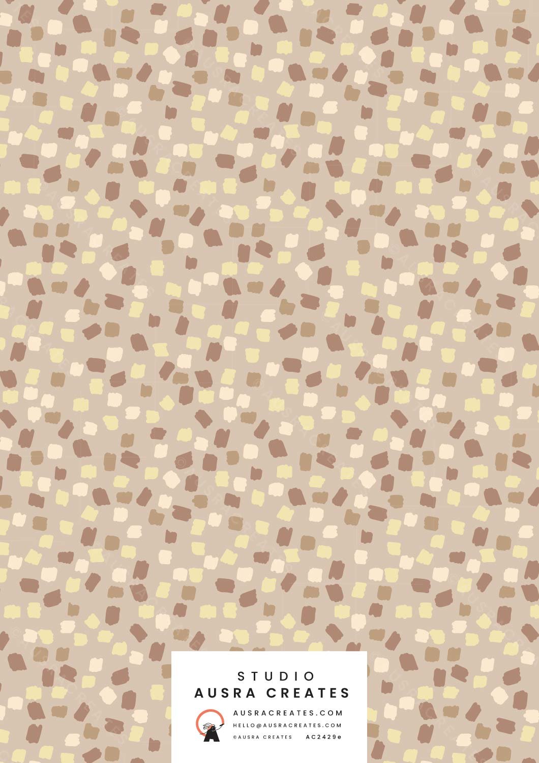 Simple Playful Unisex Baby terrazzo pattern print for art licensing, fabric, stationery and nursery decor in caramel