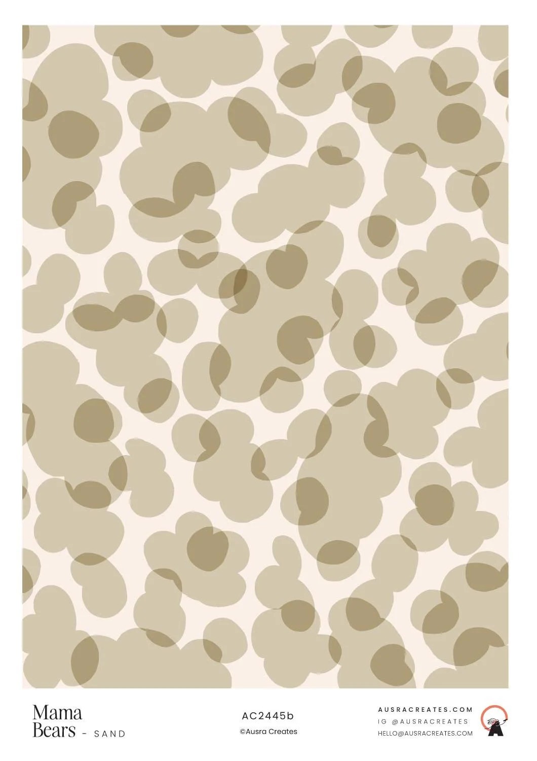 Playful overlapping confetti cloud newborn  pattern design in neutral unisex baby sand cream available for art licensing