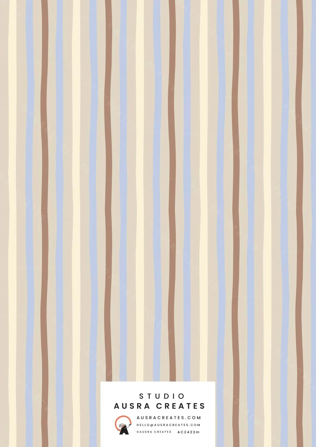 Calm organic timeless  stripe pattern print in caramel beige  for art licensing, stationery,  fabric and wallpaper