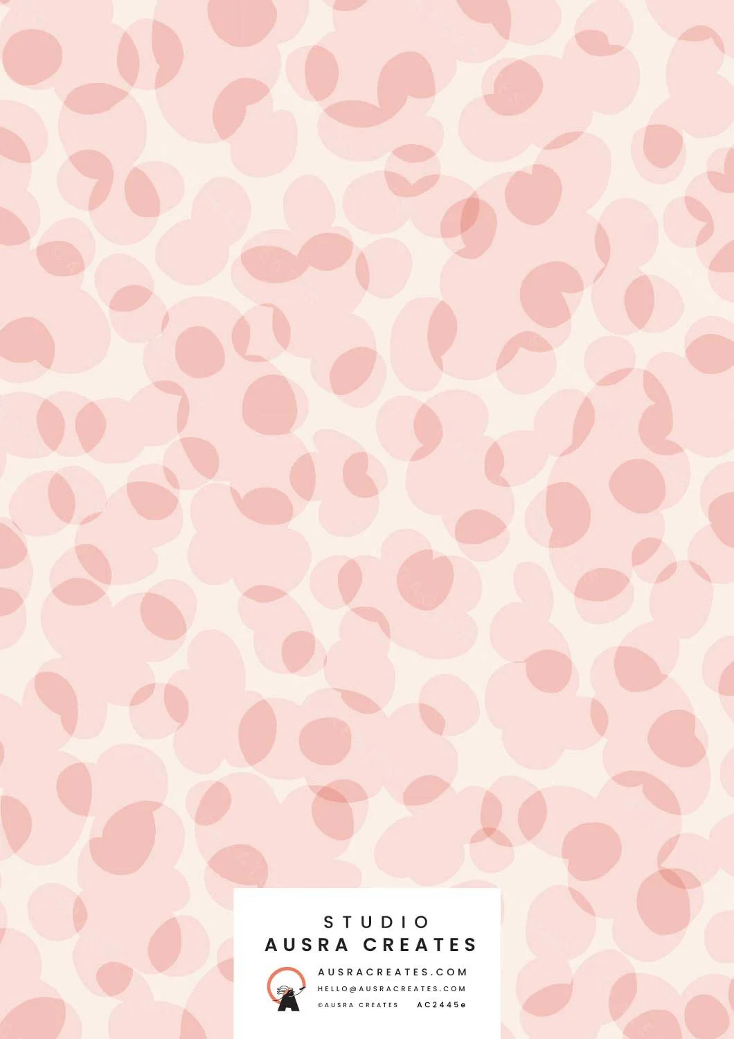 Playful overlapping confetti cloud newborn  pattern design in baby girl peach cream available for art licensing