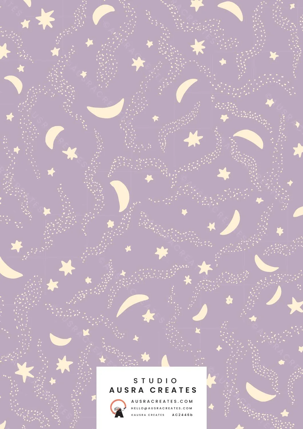 A calm serene unisex celestial night sky newborn  design of a Starry Night in neutral unisex sand beige cream available for art licensing