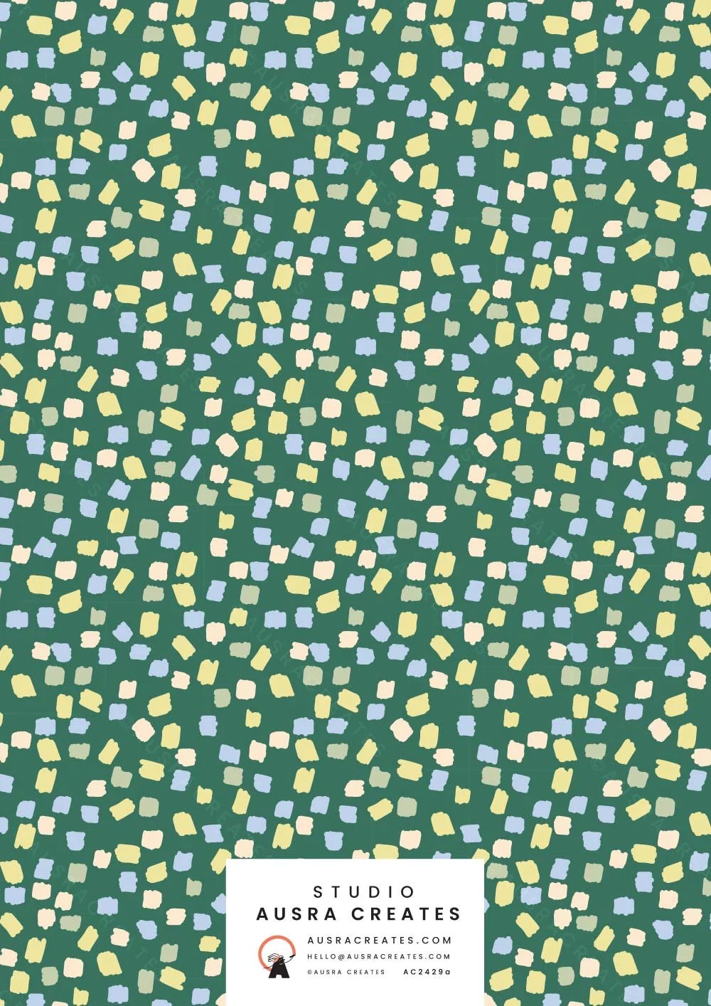 Simple Playful Unisex Baby terrazzo pattern print for art licensing, fabric, stationery and nursery decor in green