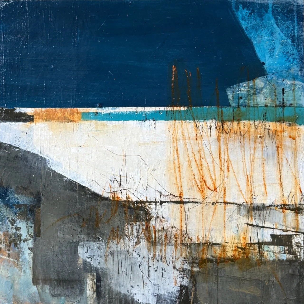 Riff on a Beach Scene 2   16" x 16"