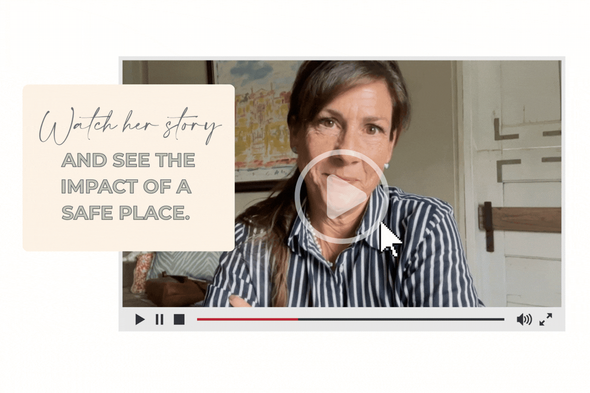 Watch her story and see the impact of a safe place. With video still frame image.