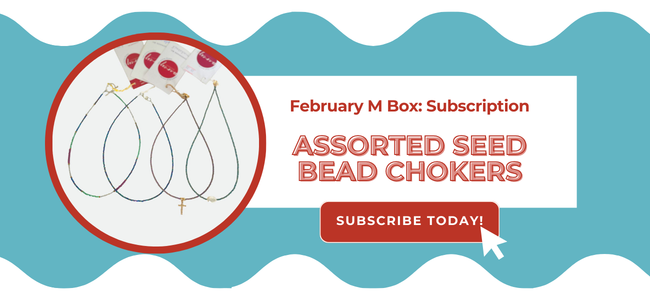 February MBox Subscription - Assorted Seed Bead Chokers