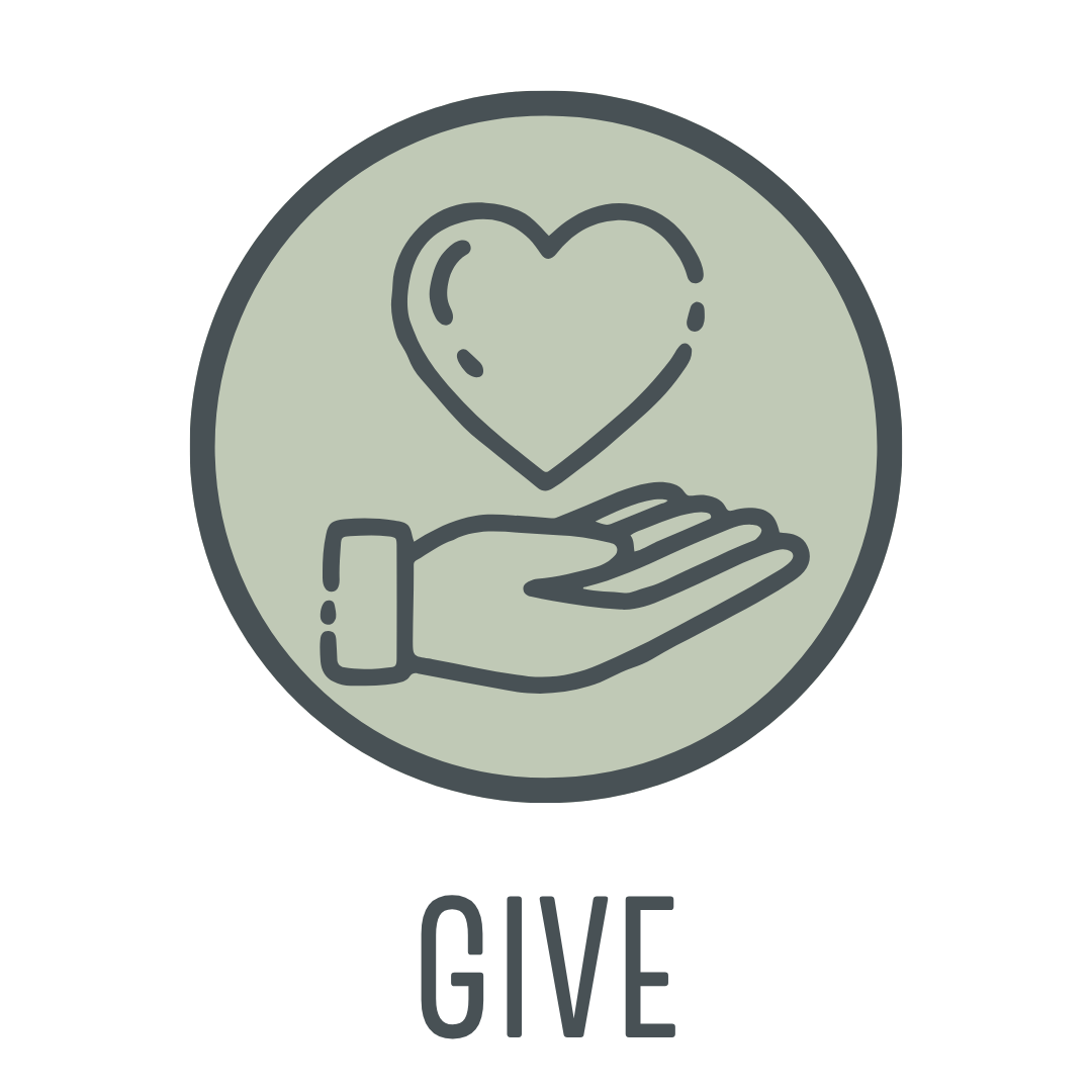 heart over hand - give icon