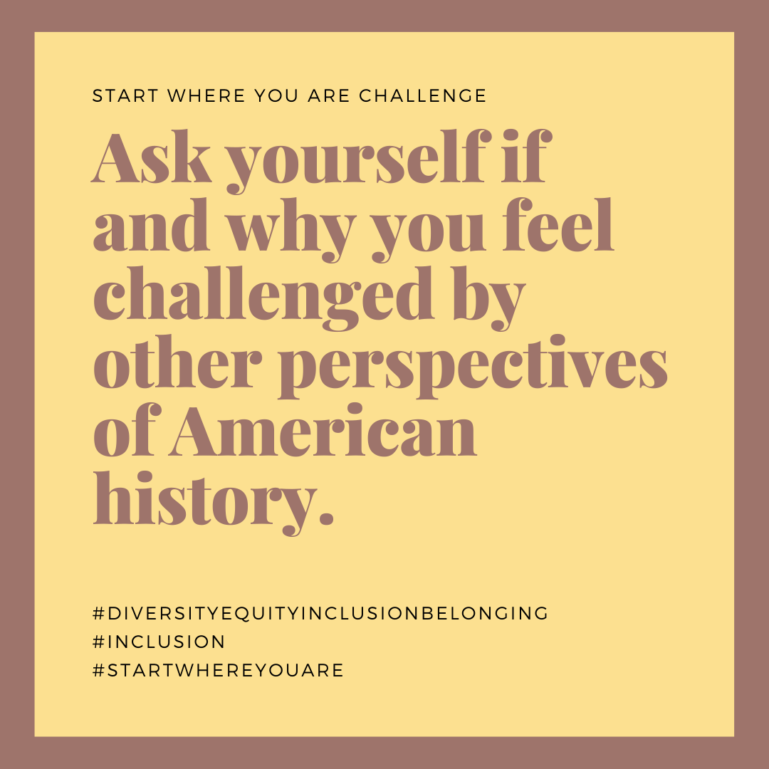 Ask Yourself If And Why You Feel Challenged By Other Perspectives Of American History