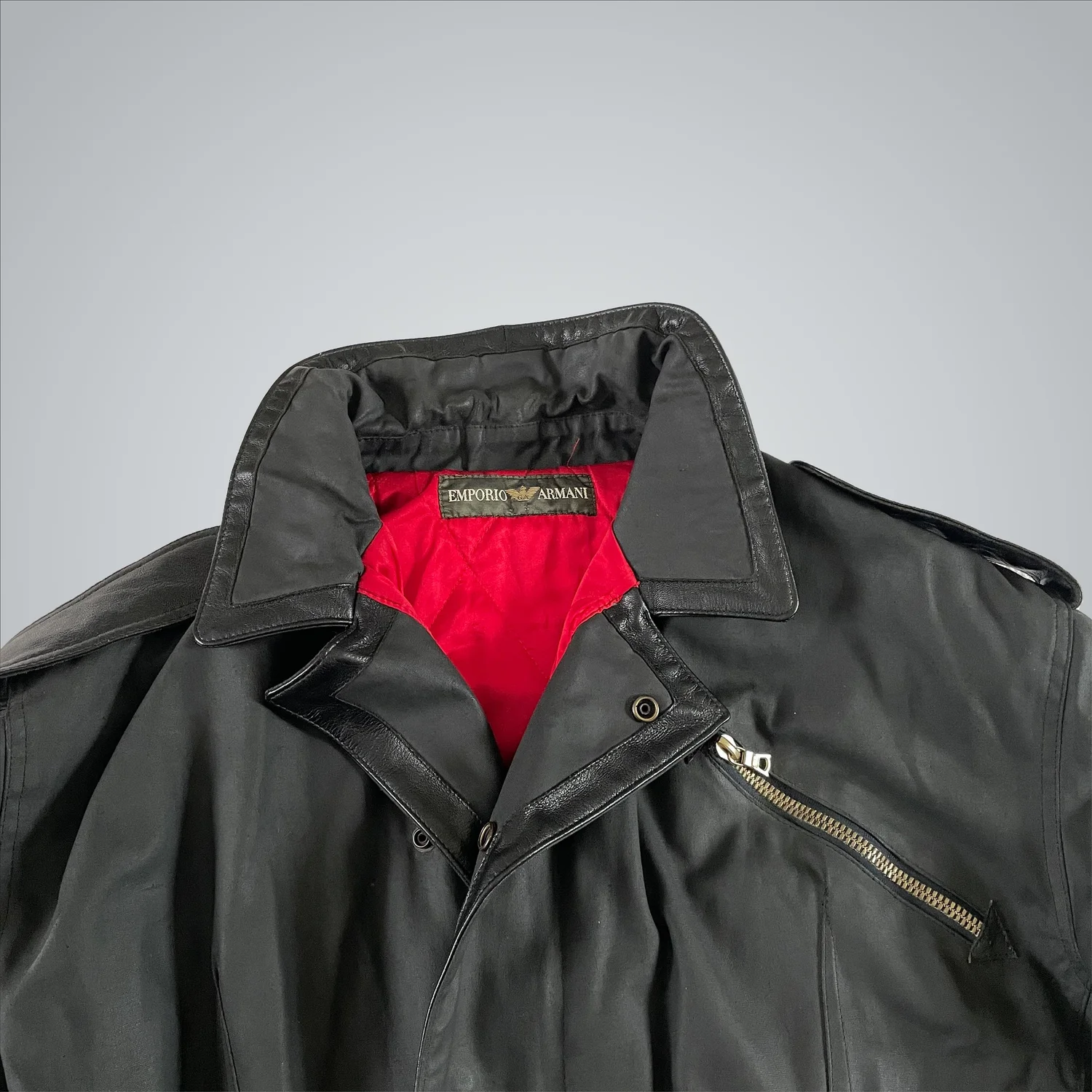 Emporio Armani Motorcycle Jacket with Leather details (90s) — Guerrero