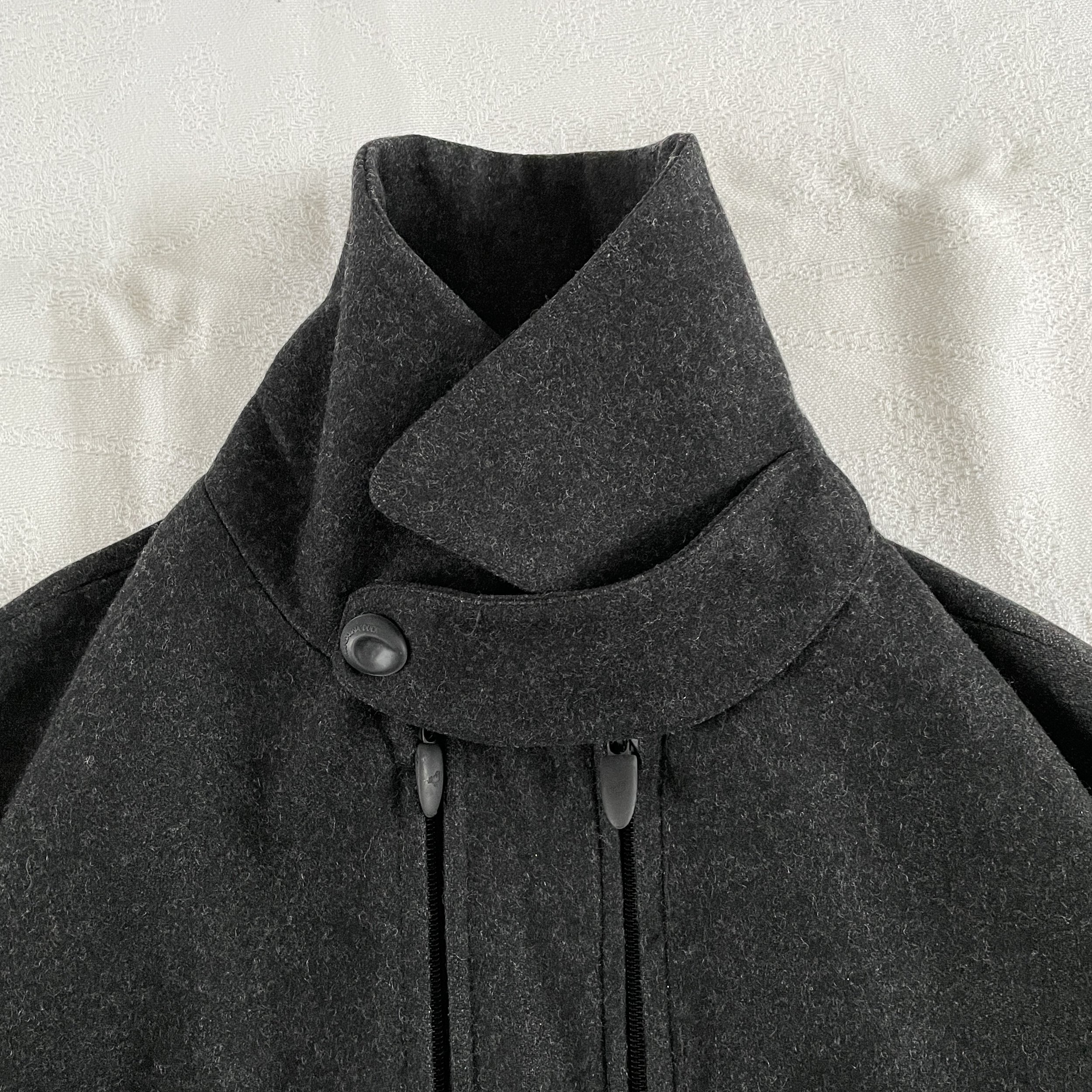 Mandarina Duck wool coat with rubberized hems (1990s) — Guerrero