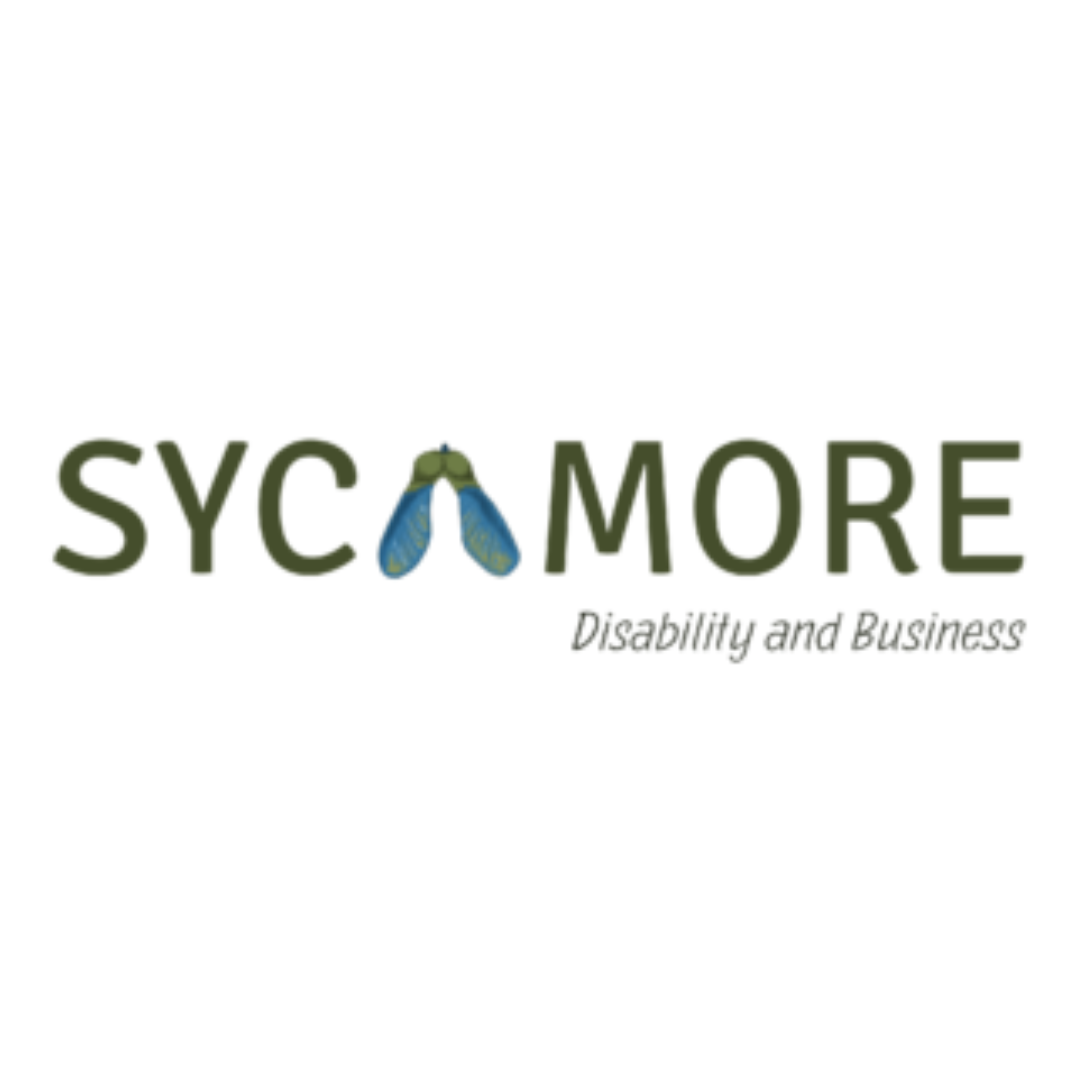 Sycamore Disability and Business logo.  The letter A in sycamore is depicted by a sycamore seed.