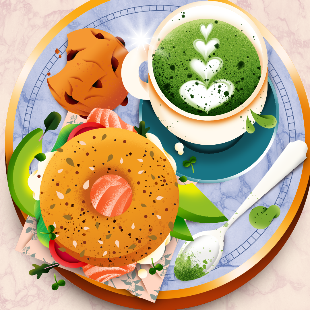 Matcha x Bagel_Front Card_Illustration_Floworks.png