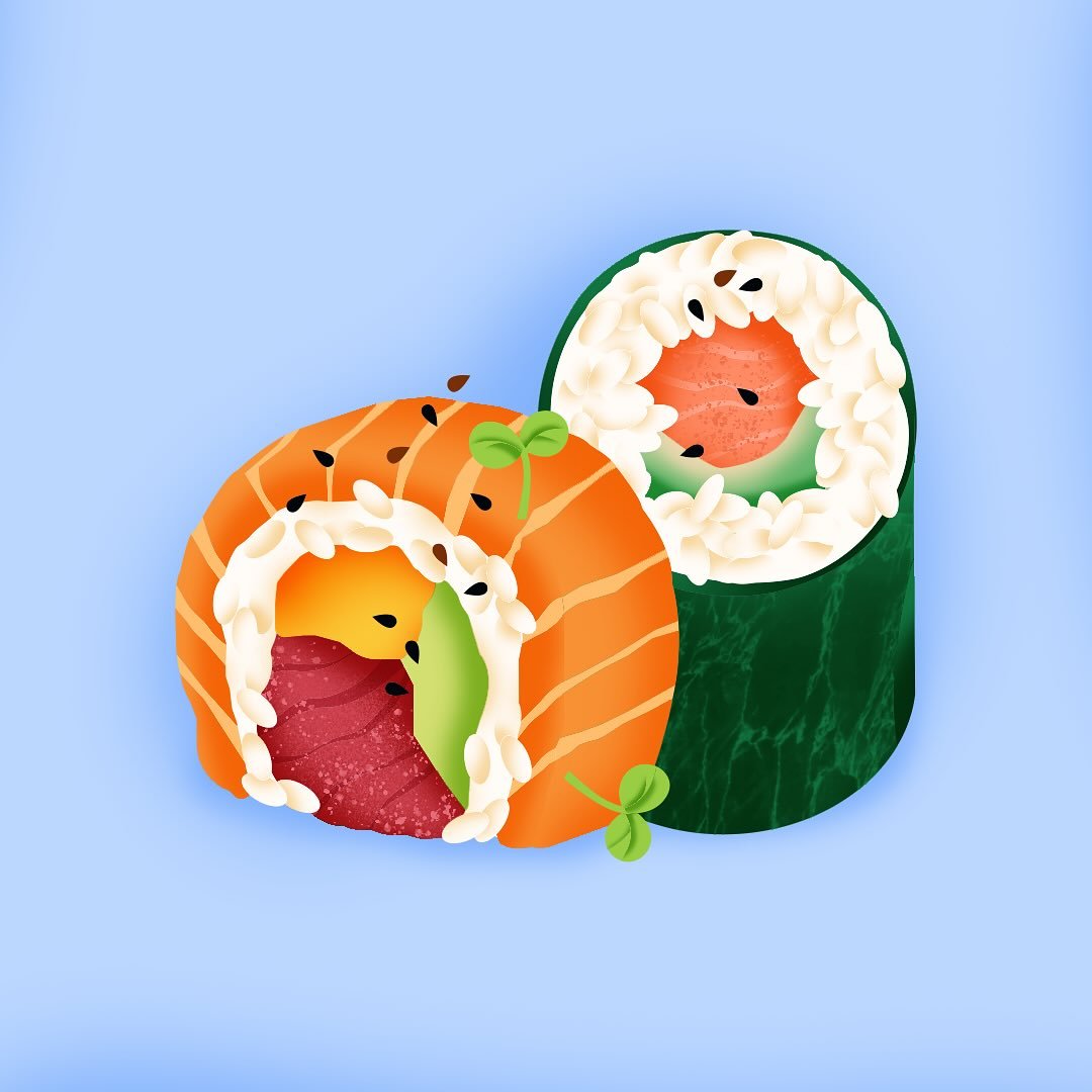 It&rsquo;s Monday&hellip; let&rsquo;s roll with it!
&bull;
&bull;
#sushi #nycsushi #foodillustration #vector #digitalillustration #illustrator #graphicdesign #colorfulart #foodie #graphicdesigner #bonappetit