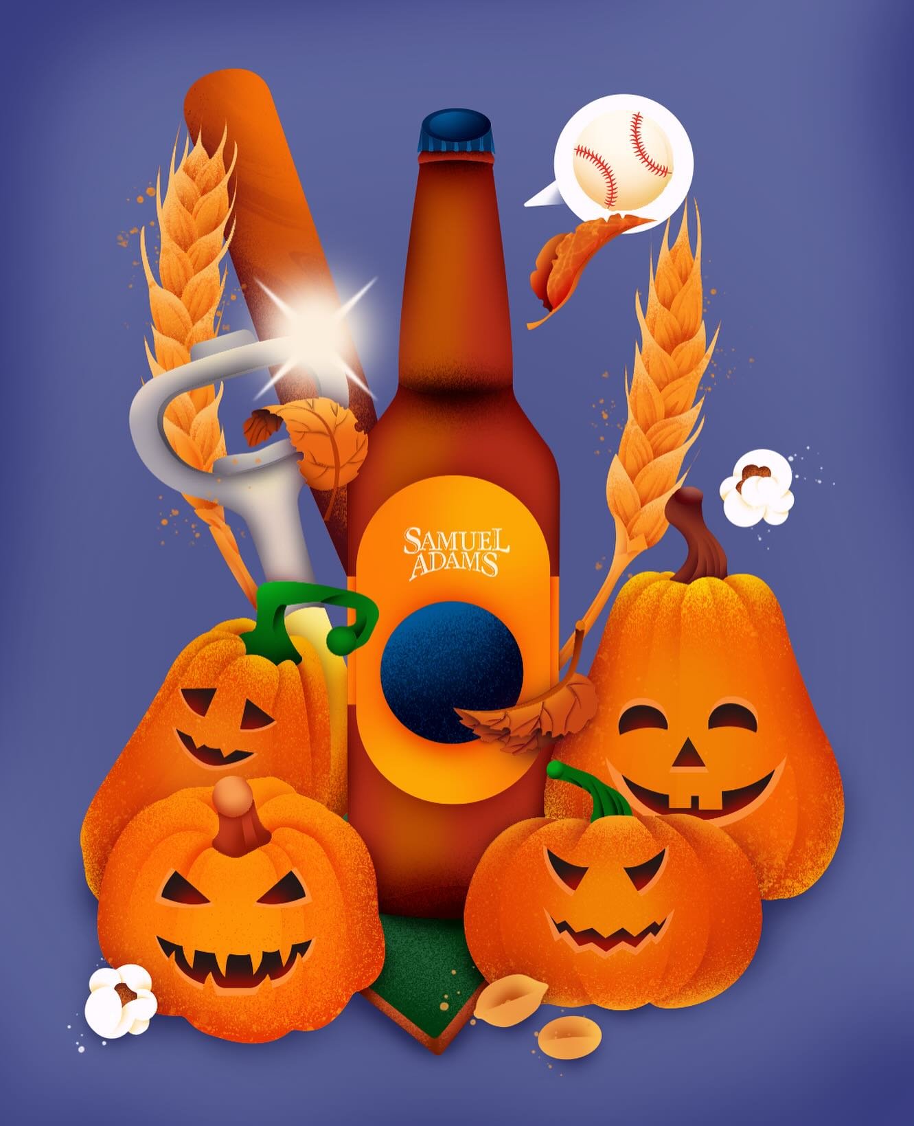 ⚾️🎃🍻
&bull;
&bull;
#baseballseason #samadams #pumpkinbeer #octoberfest #pumpkinspiceeverything #baseball #foodillustration #digitalillustration #vector #illustrator #artwork #illustrationoftheday #foodie #autumn #illustration #bonappetit