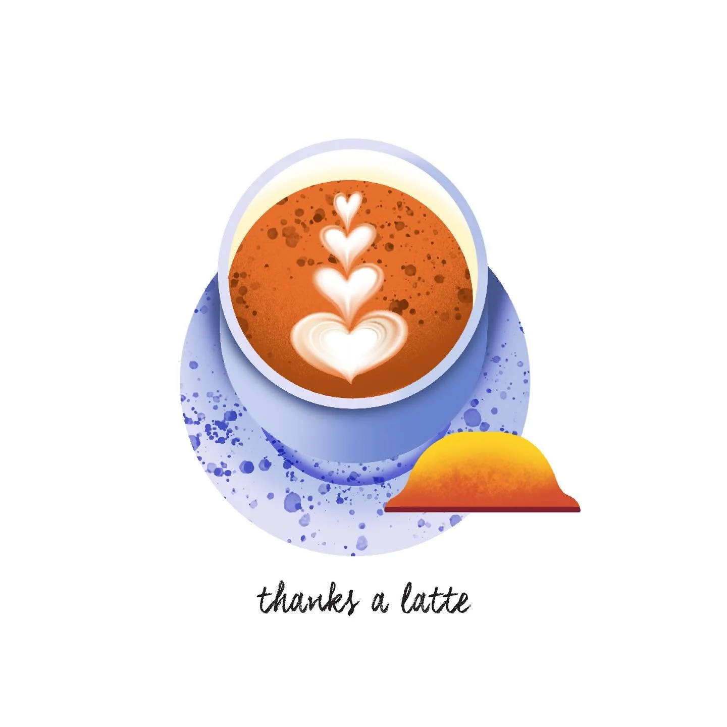 Thanks a latte for following along ☺️ 
Excited to share my new illustrations with you soon: hope you&rsquo;ll enjoy! 
&bull;
&bull;
#latte #thankyou #coffeeislife #coffeelove #foodillustration #editorialdesign #coffeecup #coffeecard #carddesign #vect